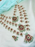 Emerald & Ruby Pearl Heritage Neckset with Earrings Ns309