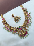 NS579 Lakshmi Devi nakshi jadau Kundan Neckset