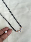 3 stone rosegold 2 lines short Black Beads BB1621
