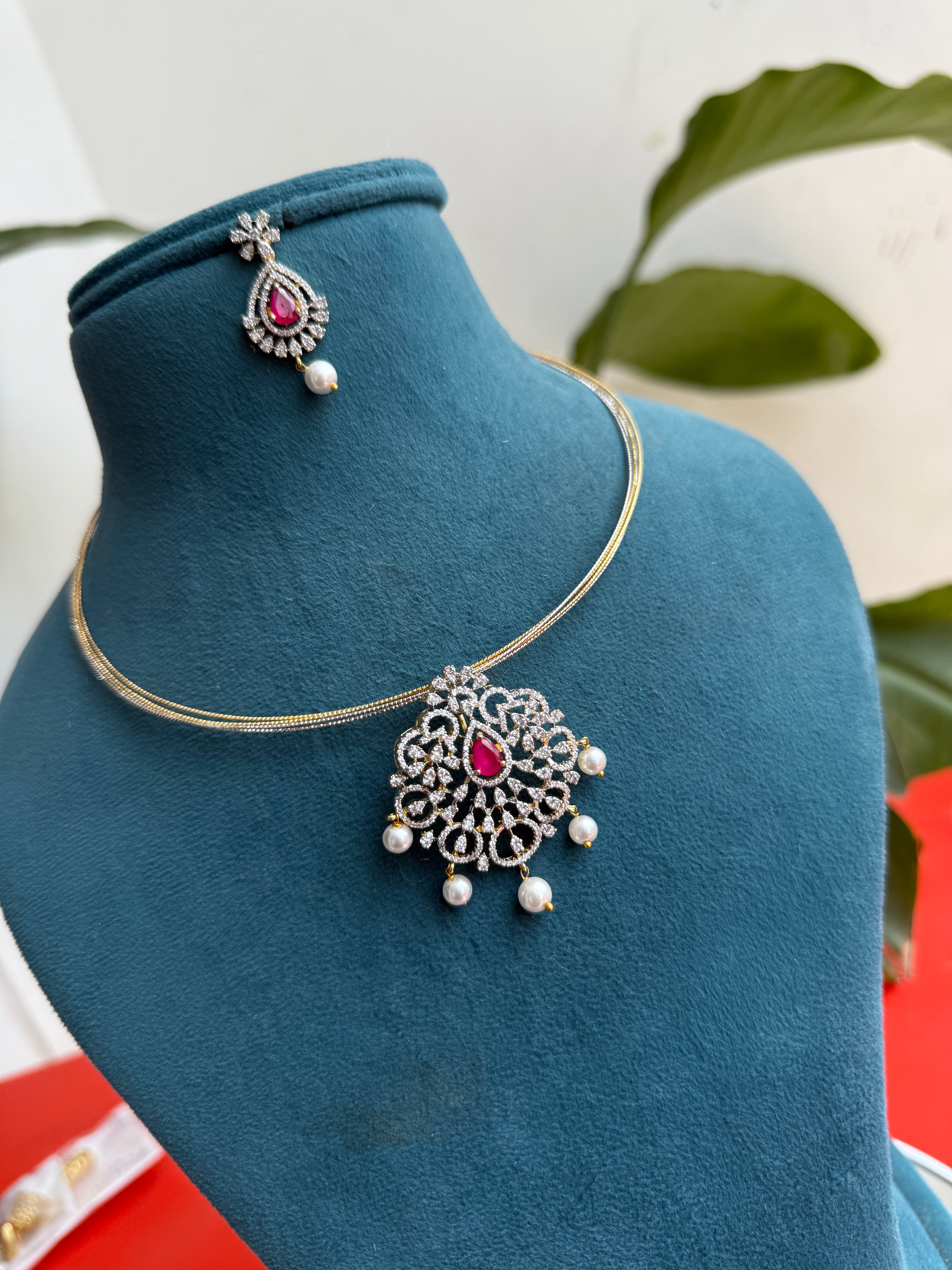 Hs001 gold silver hasli with diamond finish pendant