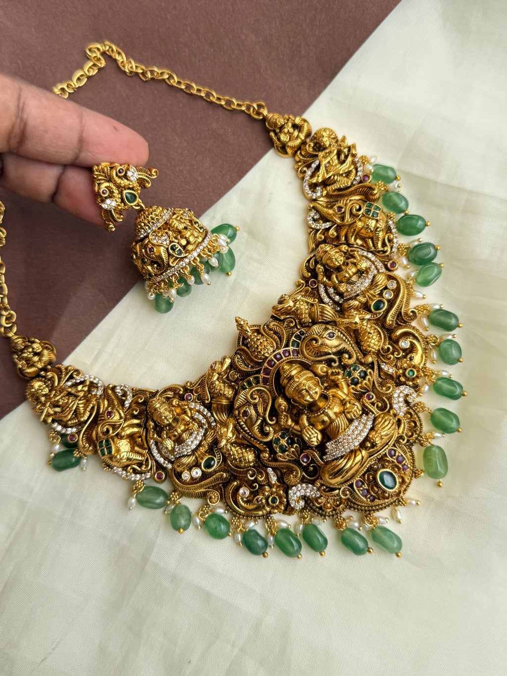 Ns316 3D nakshi Lakshmi Devi neckset