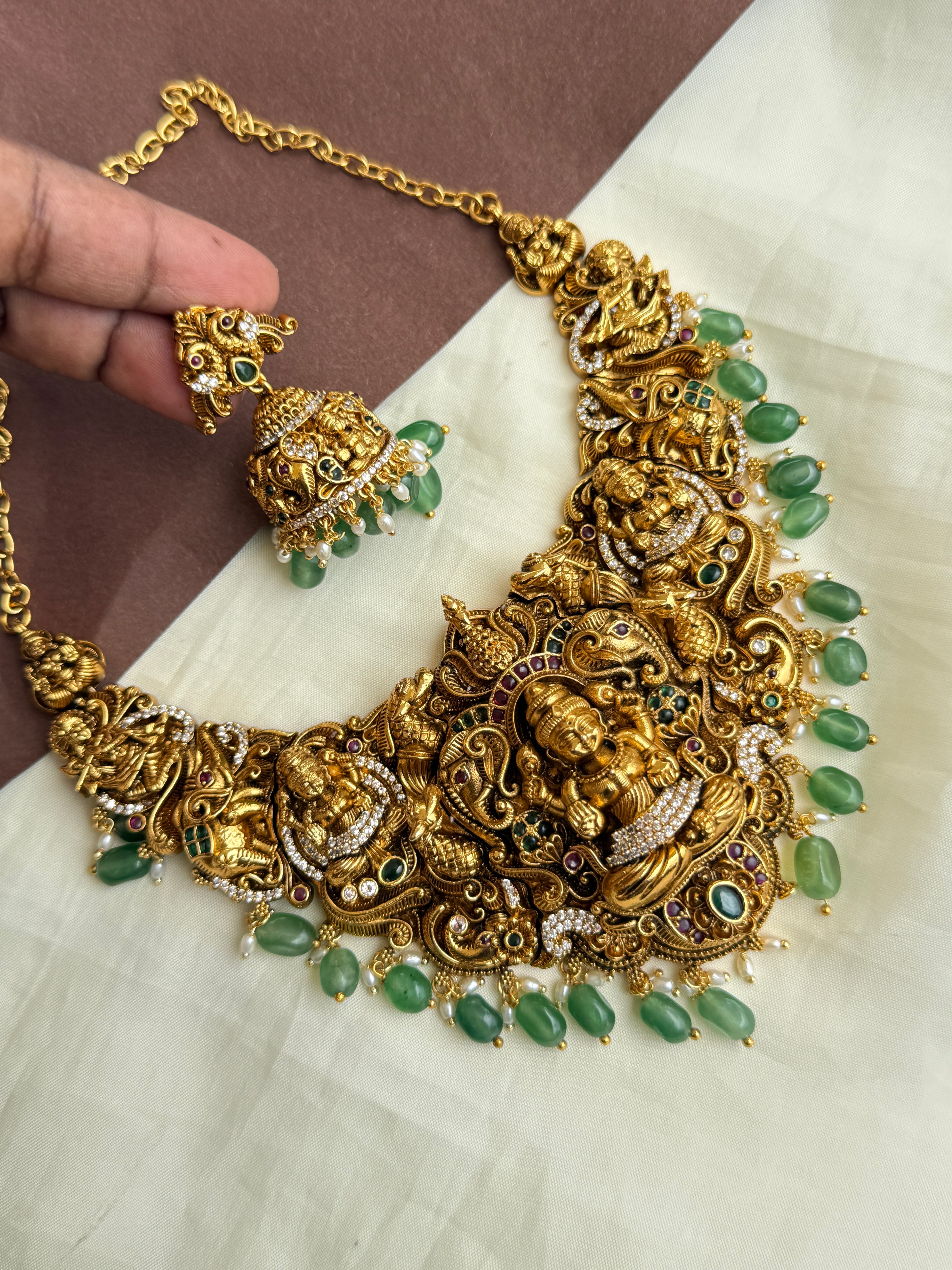 Ns316 3D nakshi Lakshmi Devi neckset