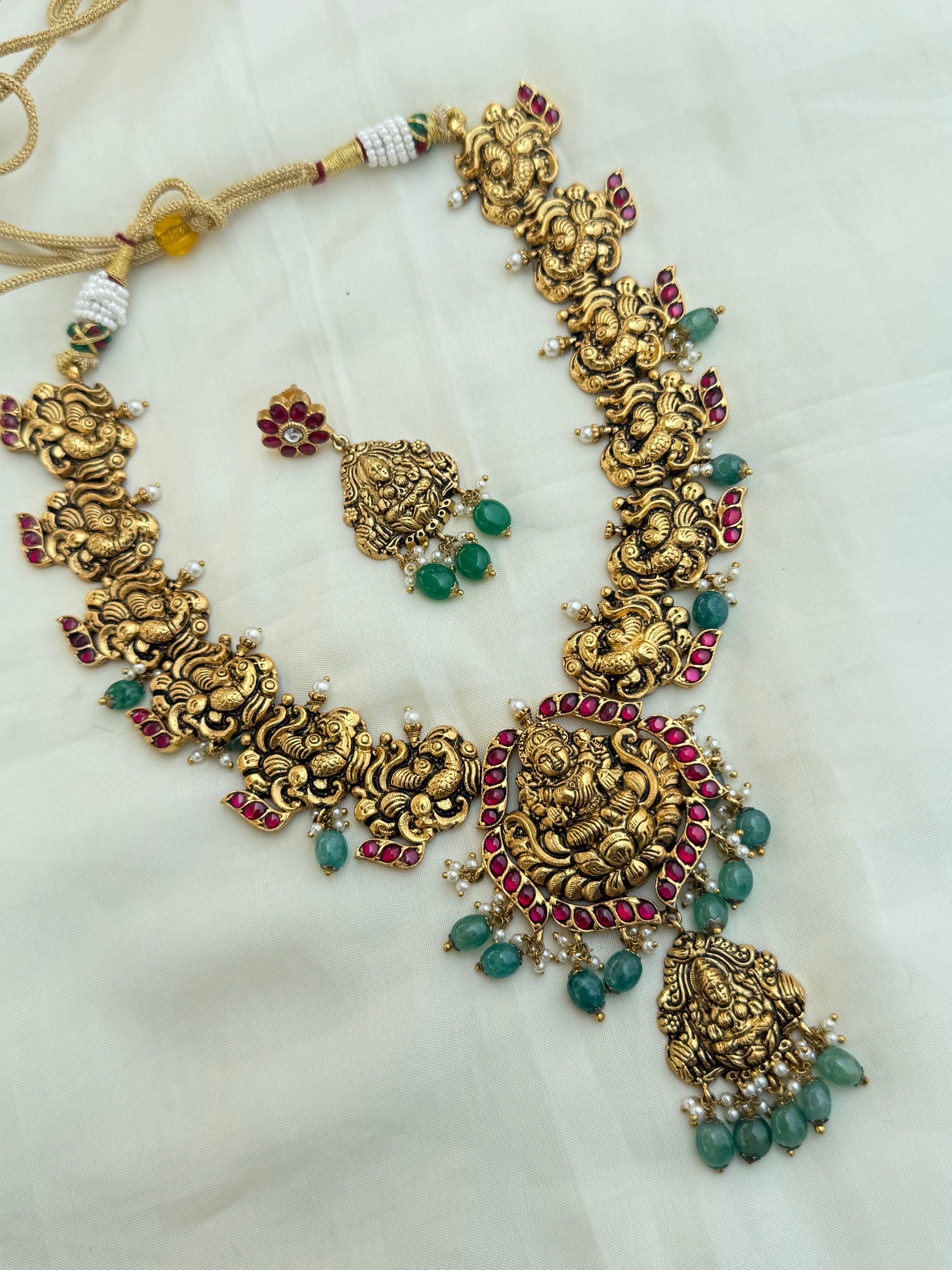 Jk003 nakshi jadau kundan neckset with earrings