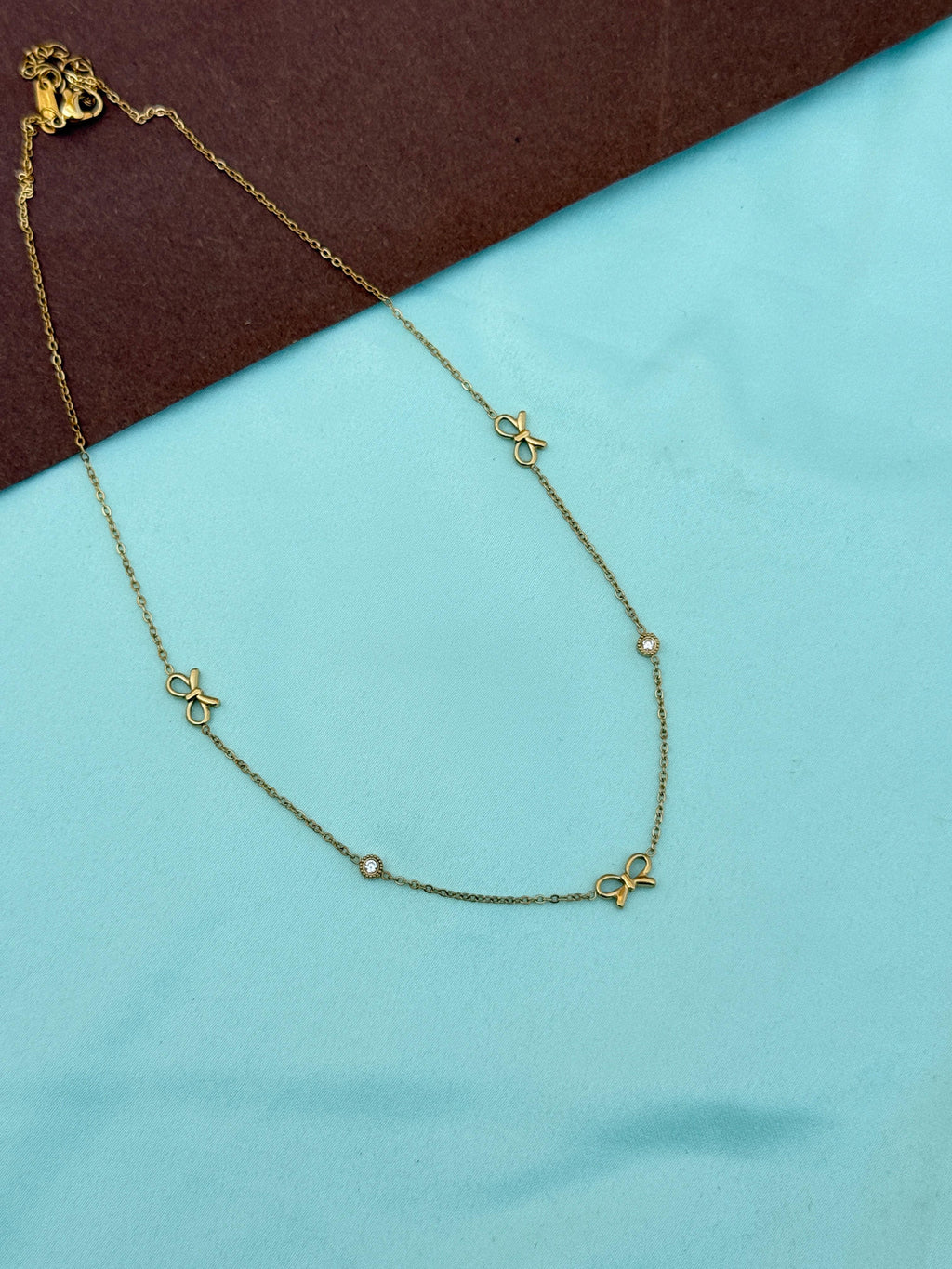 Dc094 anti tarnish infinity and stones 18inches daily wear adjustable chain