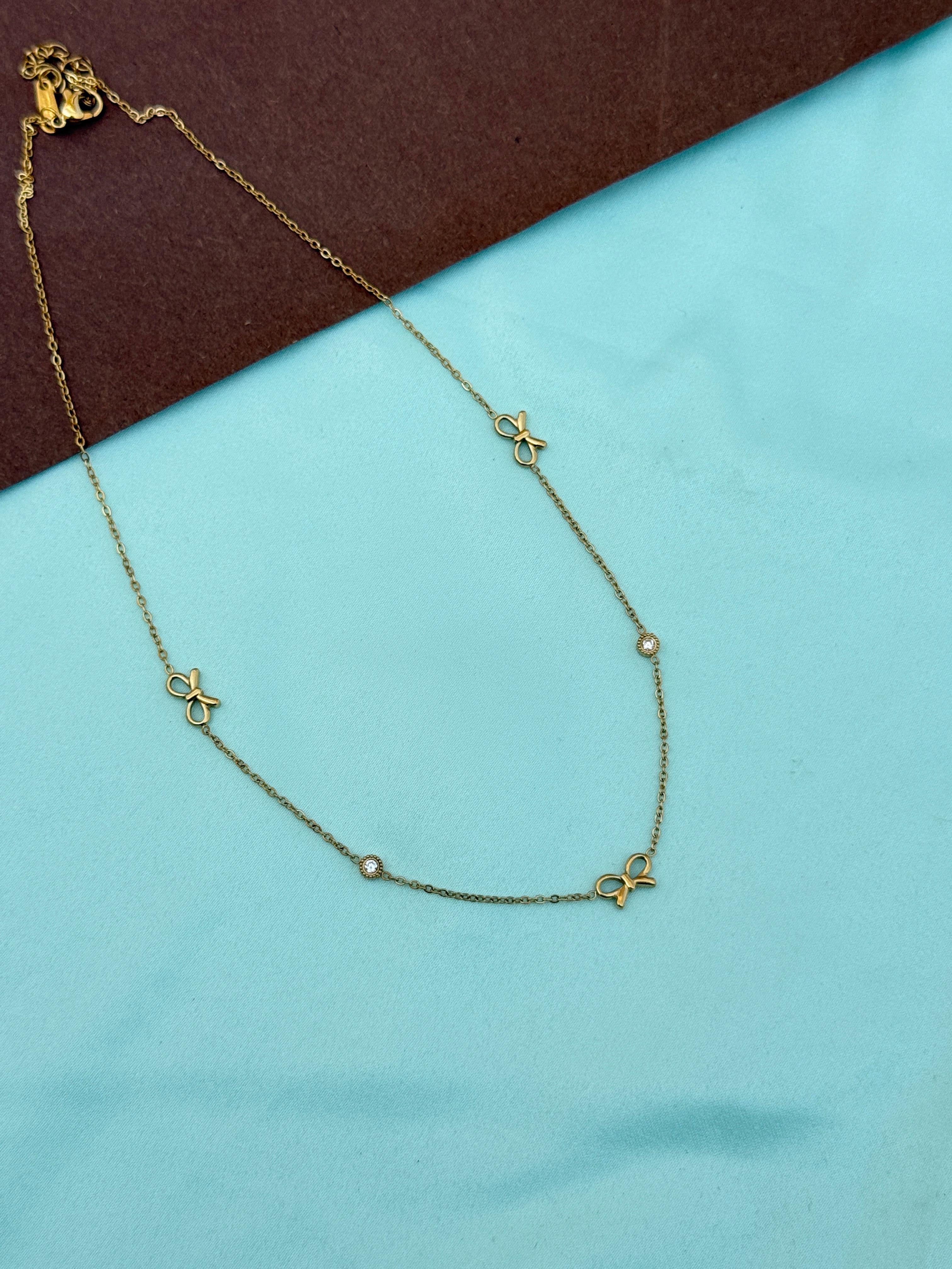 Dc094 anti tarnish infinity and stones 18inches daily wear adjustable chain