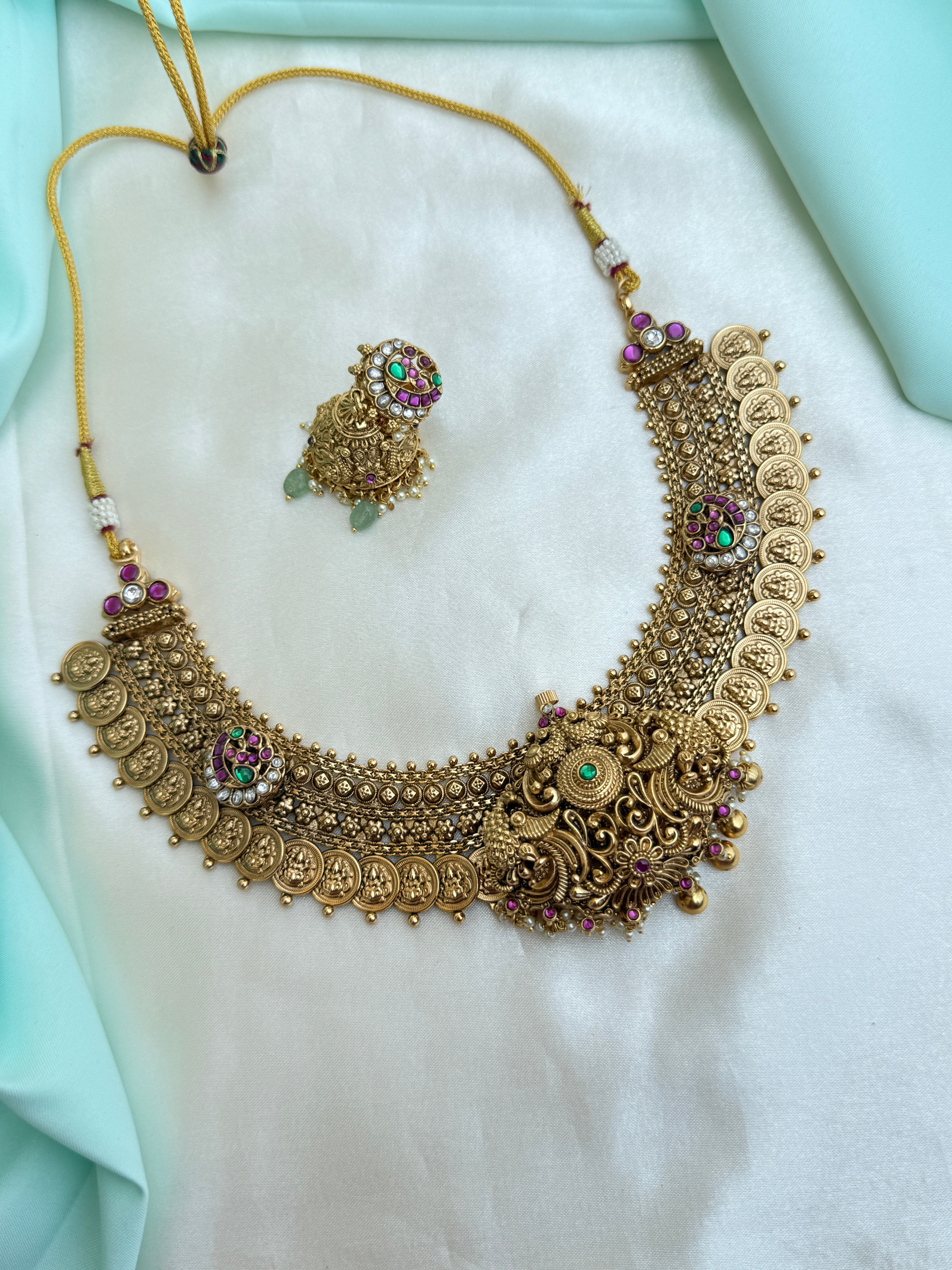 Ns807 Lakshmi devi jadau kundan 4 in one neckset