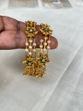 Bg1546 green flower bangles SB511