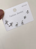 Silver pack of 3 studs