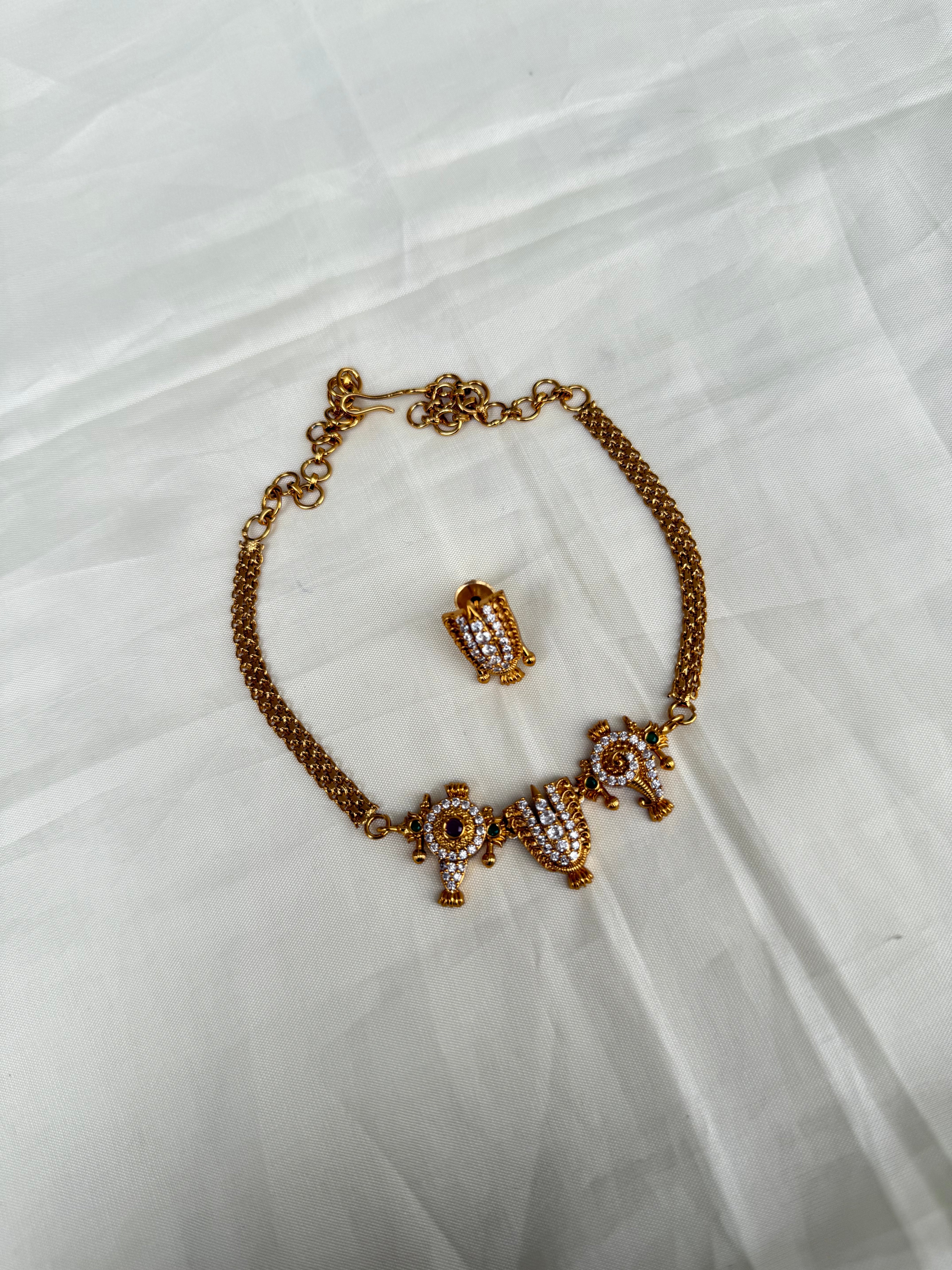 Venkateshwar Swamy namalu choker with Earrings ch002