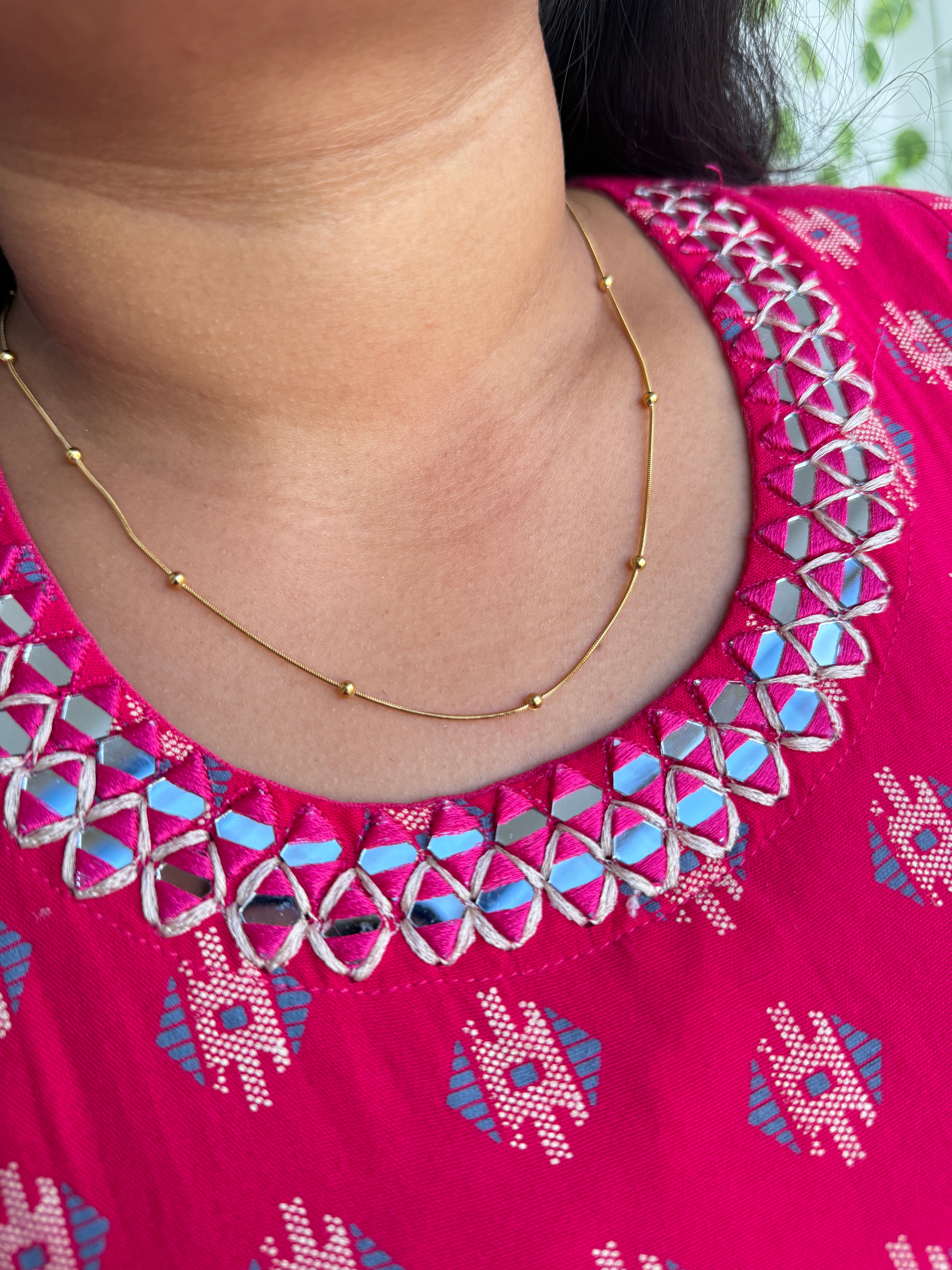 Dc044 anti tarnish gold ball chain suits for kids and adults 17 inches chain