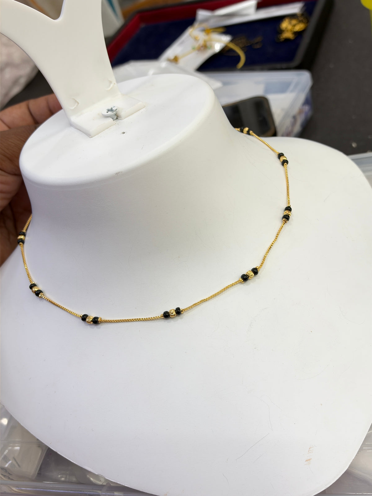 Bb437 single line 18 inches black beads