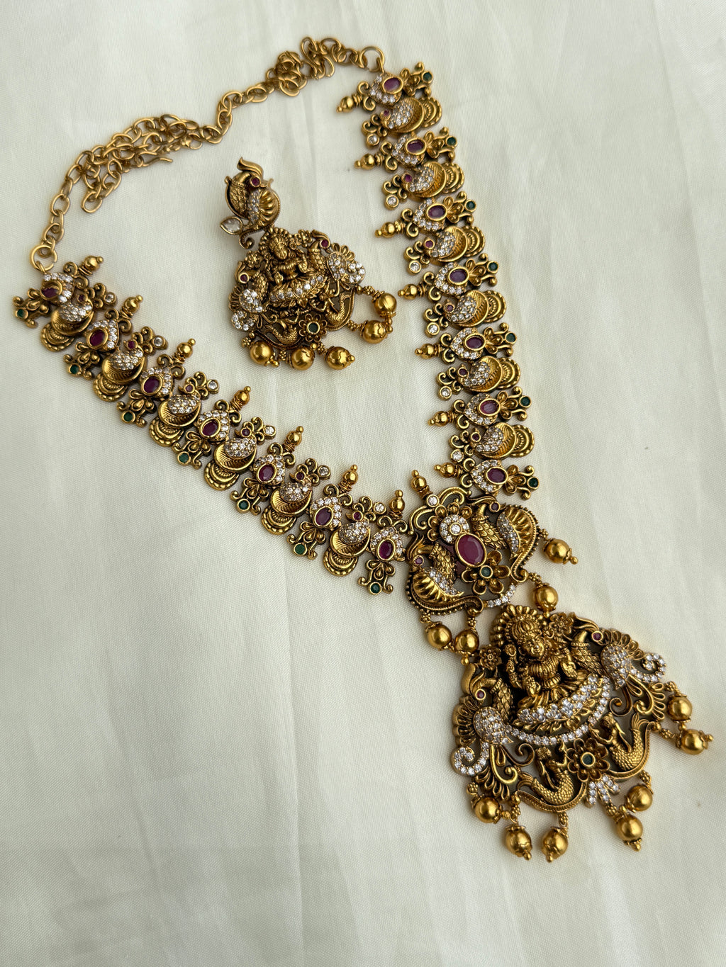 Ns314 nakshi Lakshmi devi mango neckset