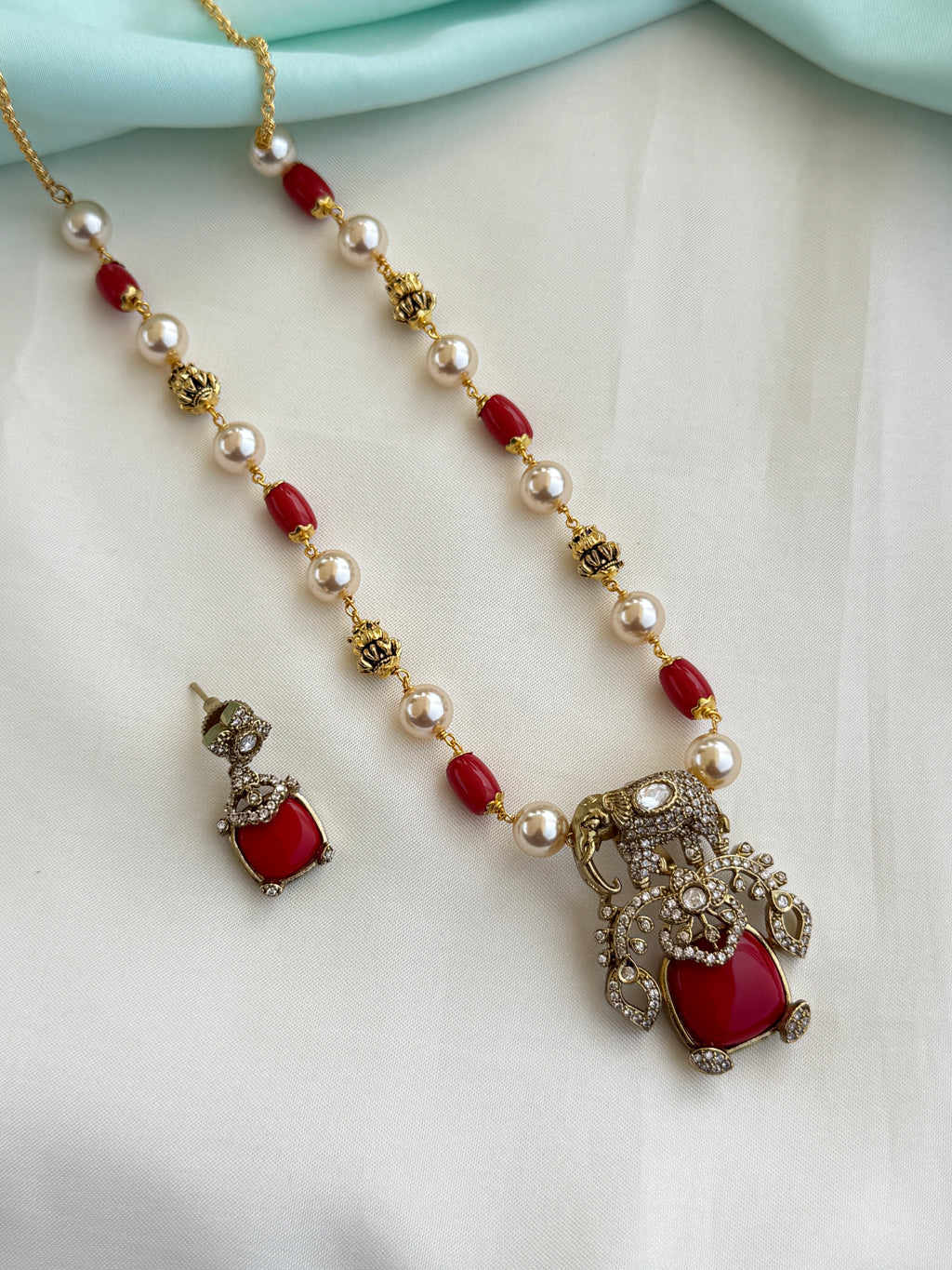 Bb201 elephant moissanite beads chain