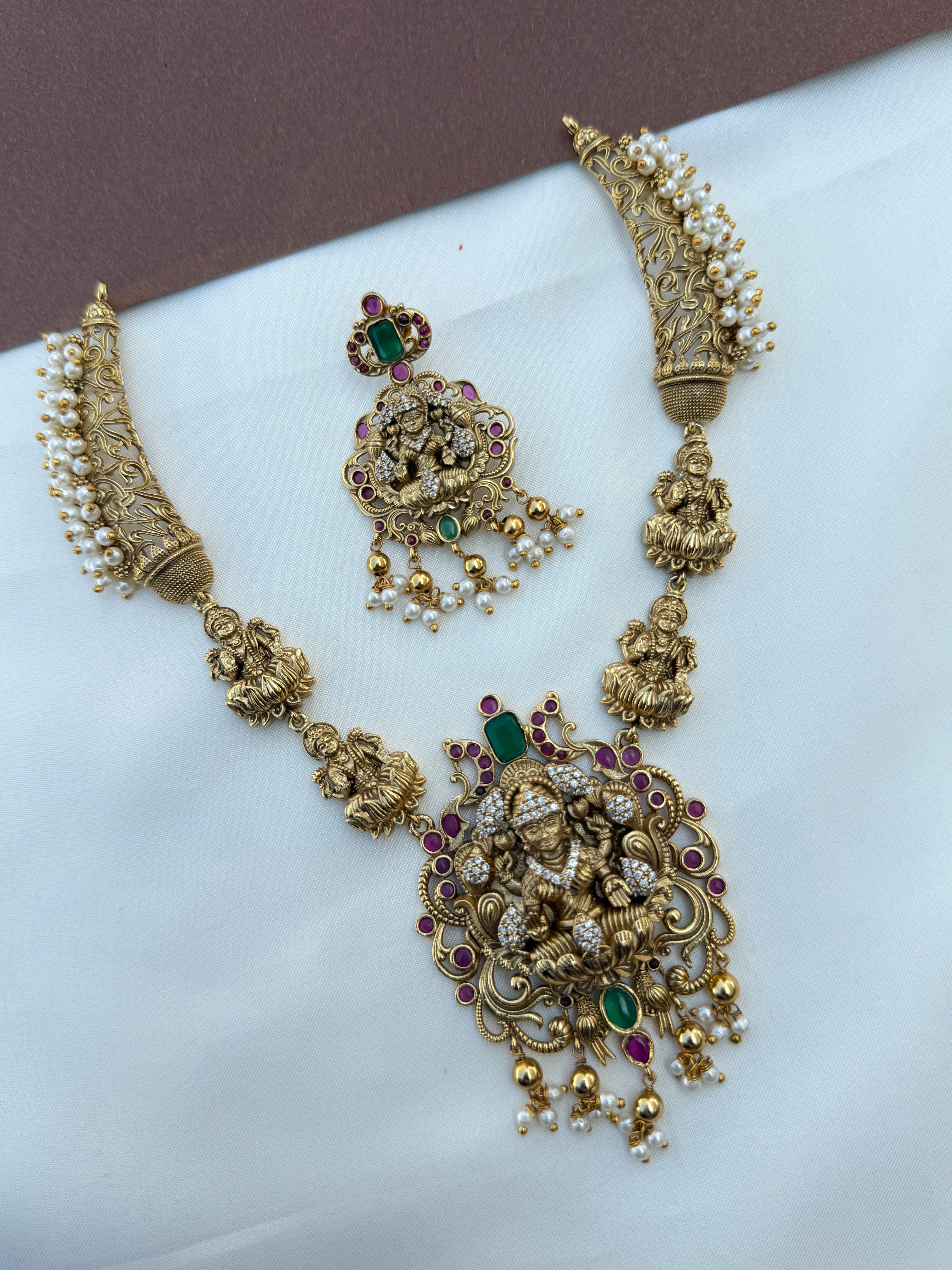 Ns616 peacock Lakshmidevi nakshi neckset