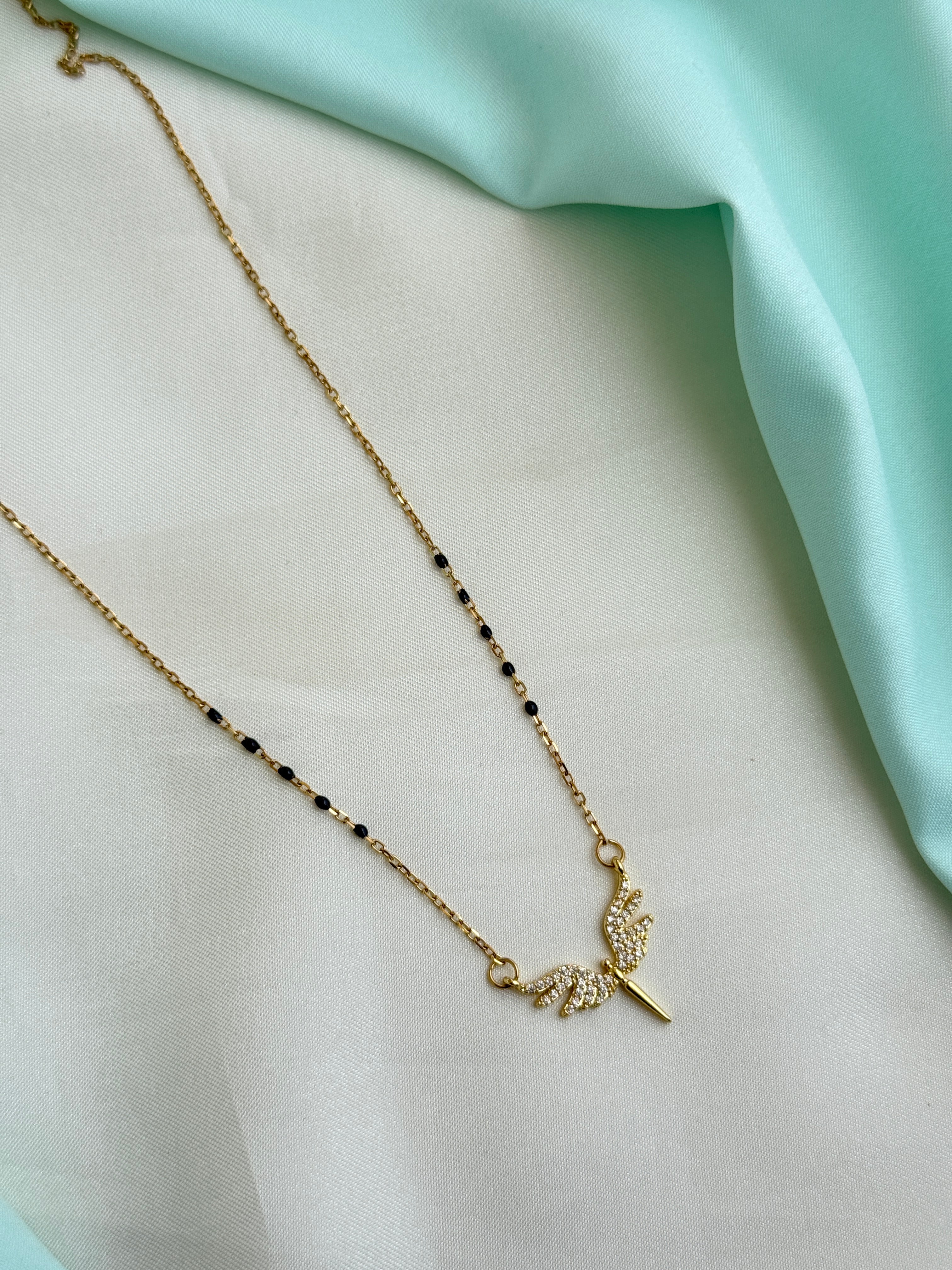 Bb129 anti tarnish dragon 16 to 18 inches adjustable black beads