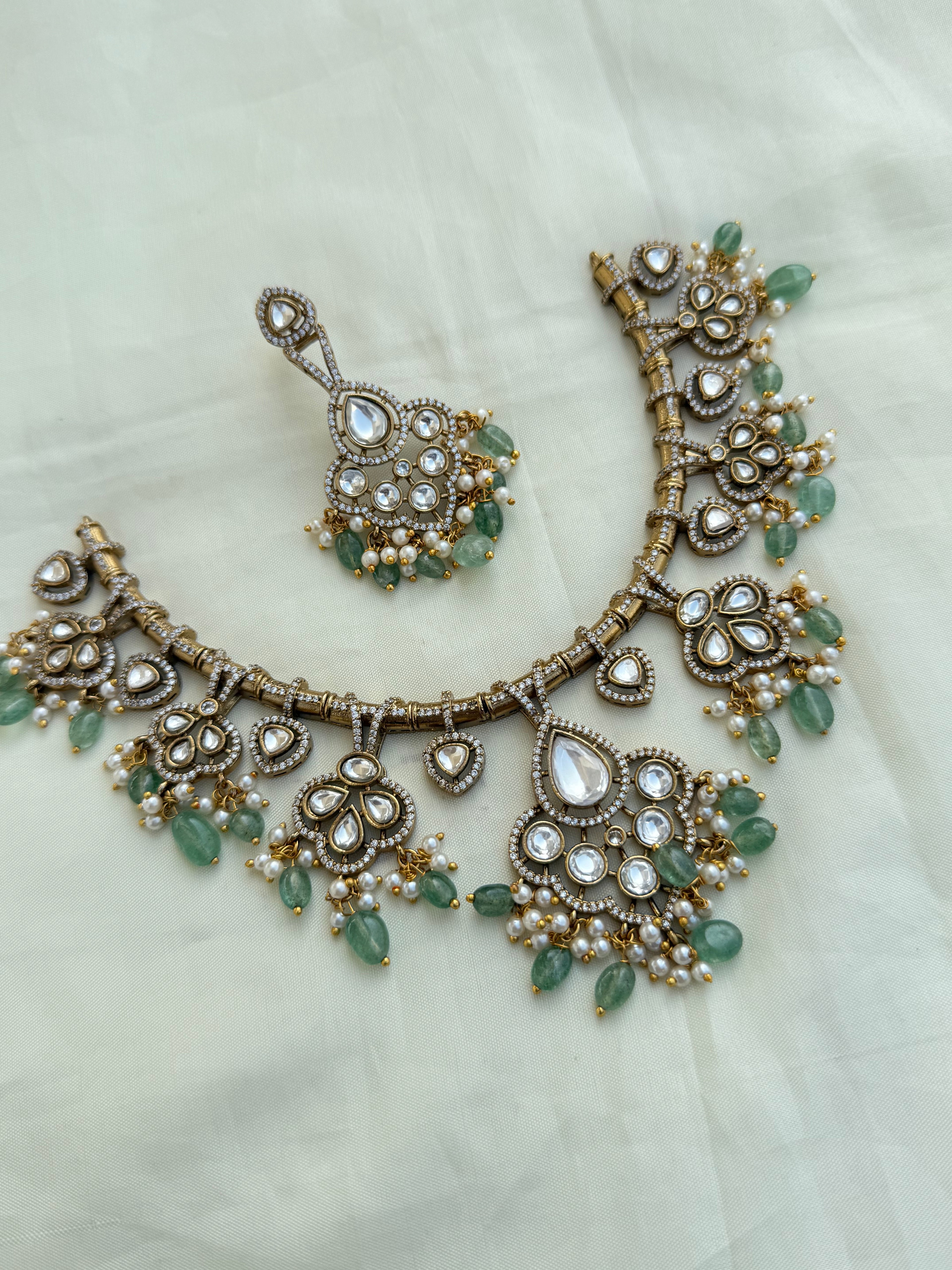Ns201 moissanaite Neckset with Earrings