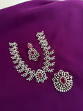 blossom diamond finish 2 in 1 Neckset with  removable pendant with earrings ns296