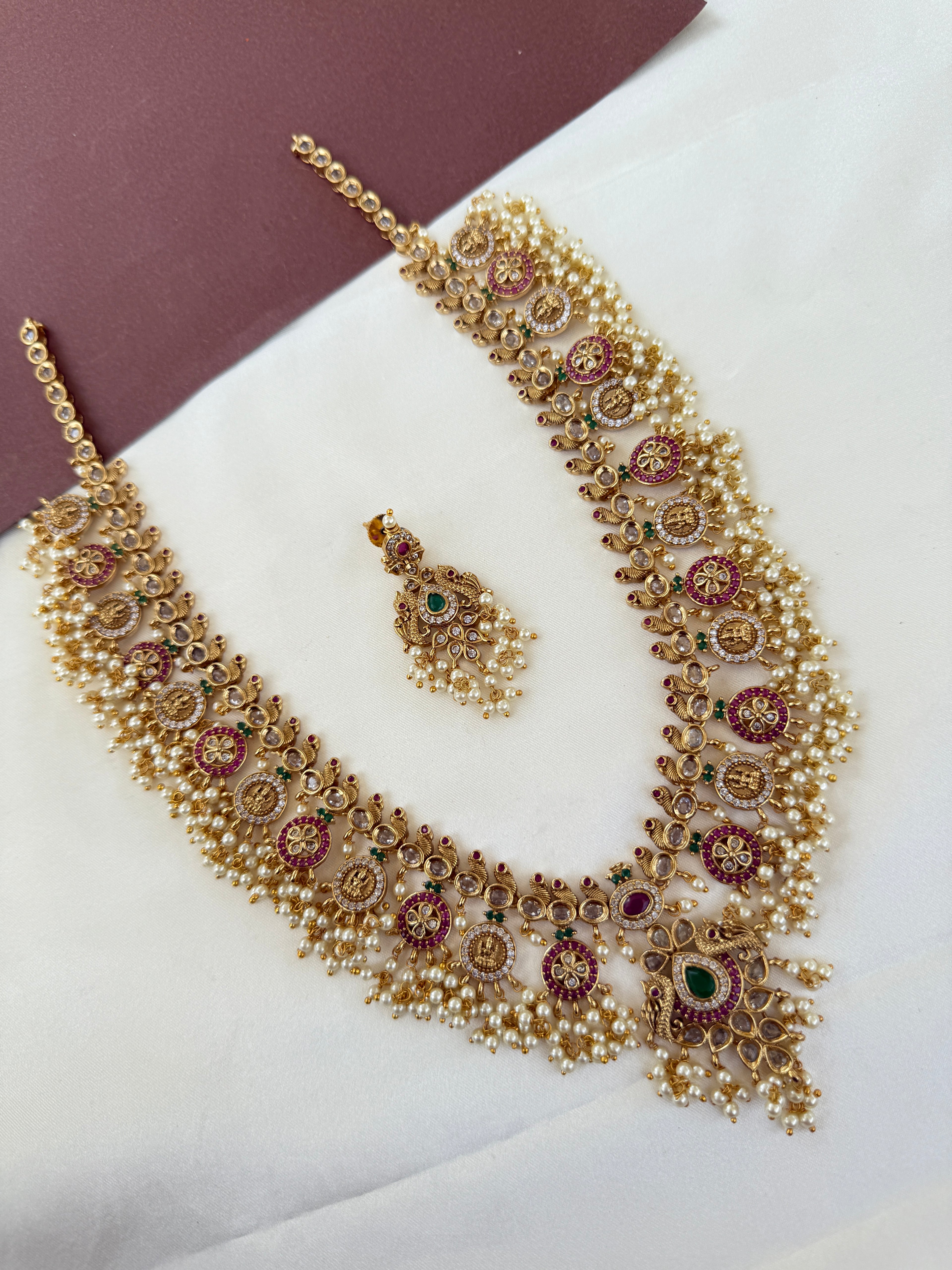 LH2039 multi color kasulu long haram Neckset with earrings