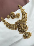 Ns359 beautiful lord Krishna heavy 3D nakshi 3/4th Neckset