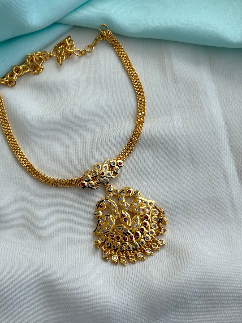 Ph544 panchaloham polished peacock nano thread necks each