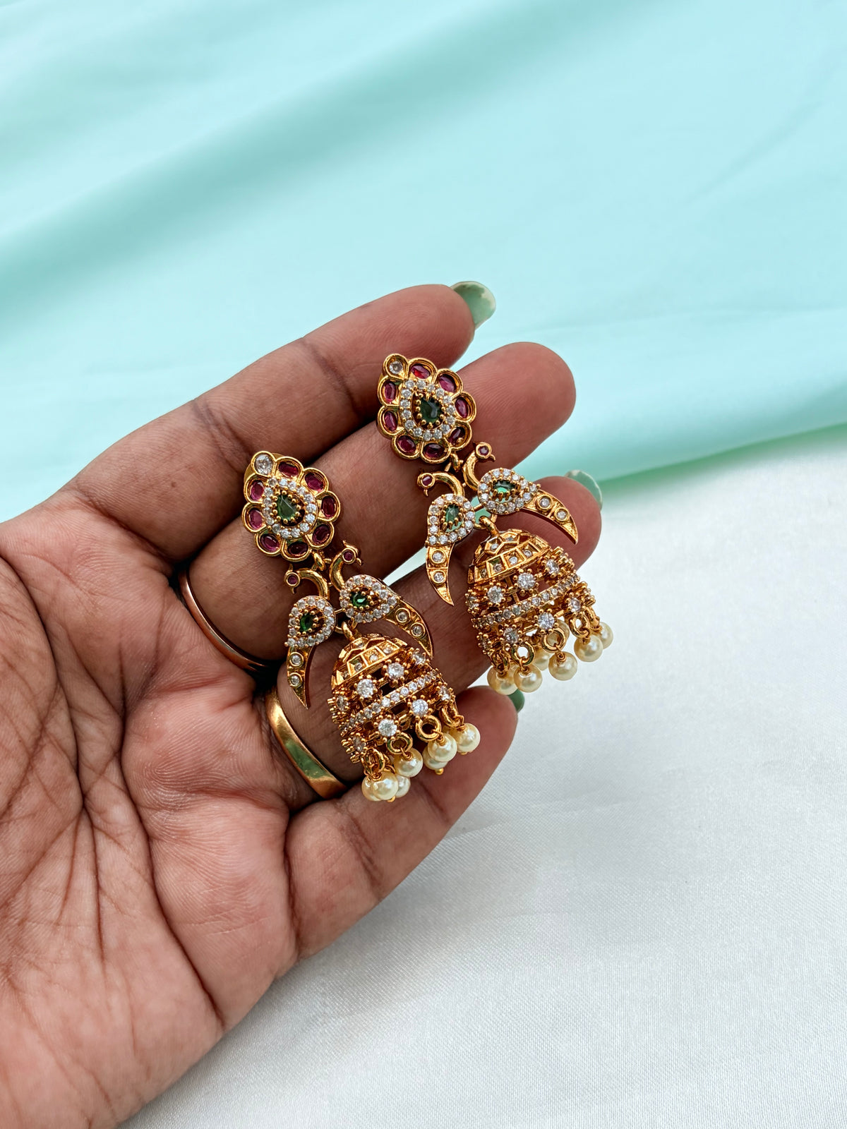 Peacock design butta earrings Er930