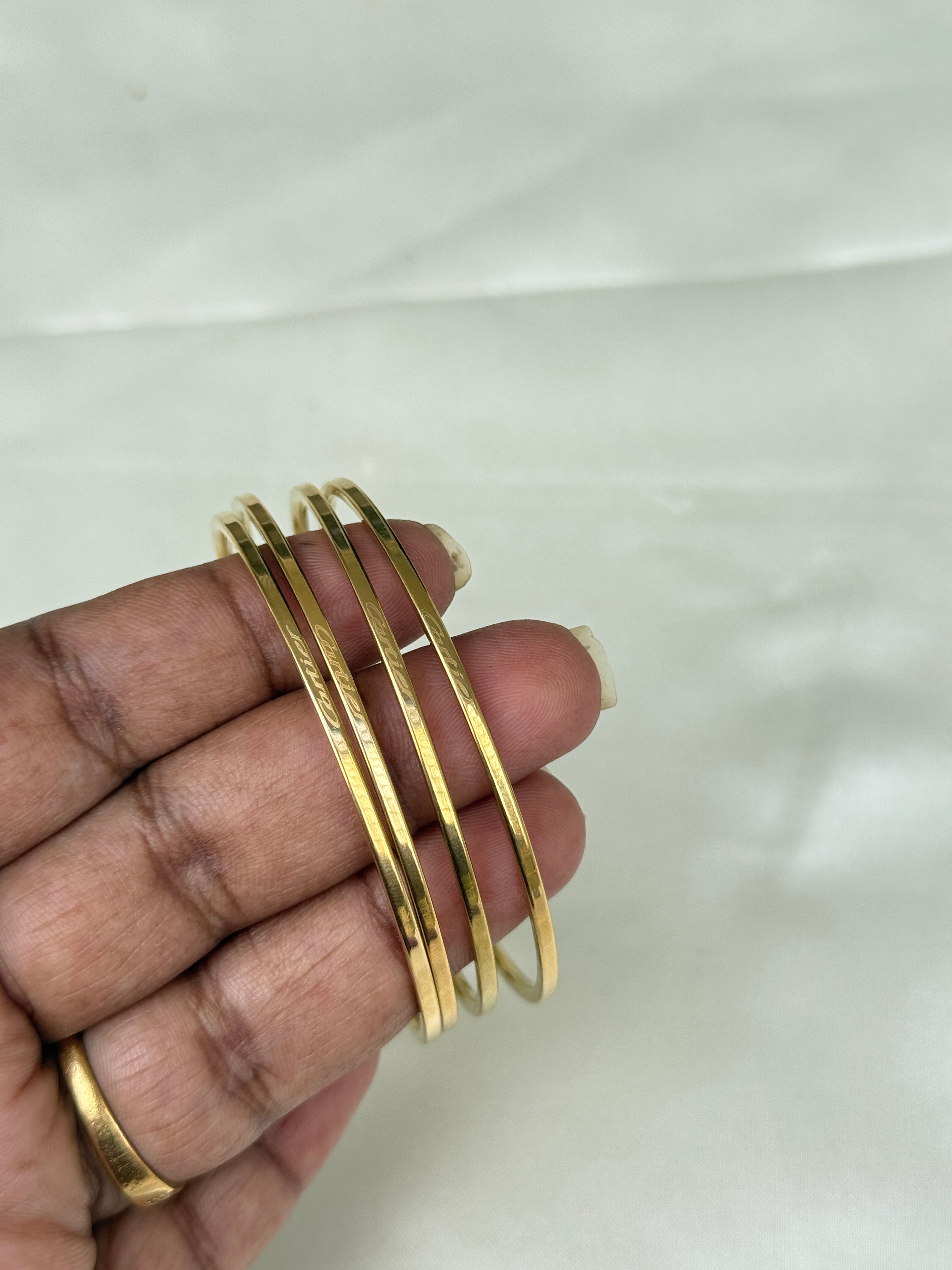 Ab500 Cartier inspired plain anti tarnish bangles color won't fade