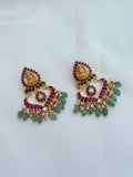 Er143 jadau kundan Lakshmi devi chandbali earrings