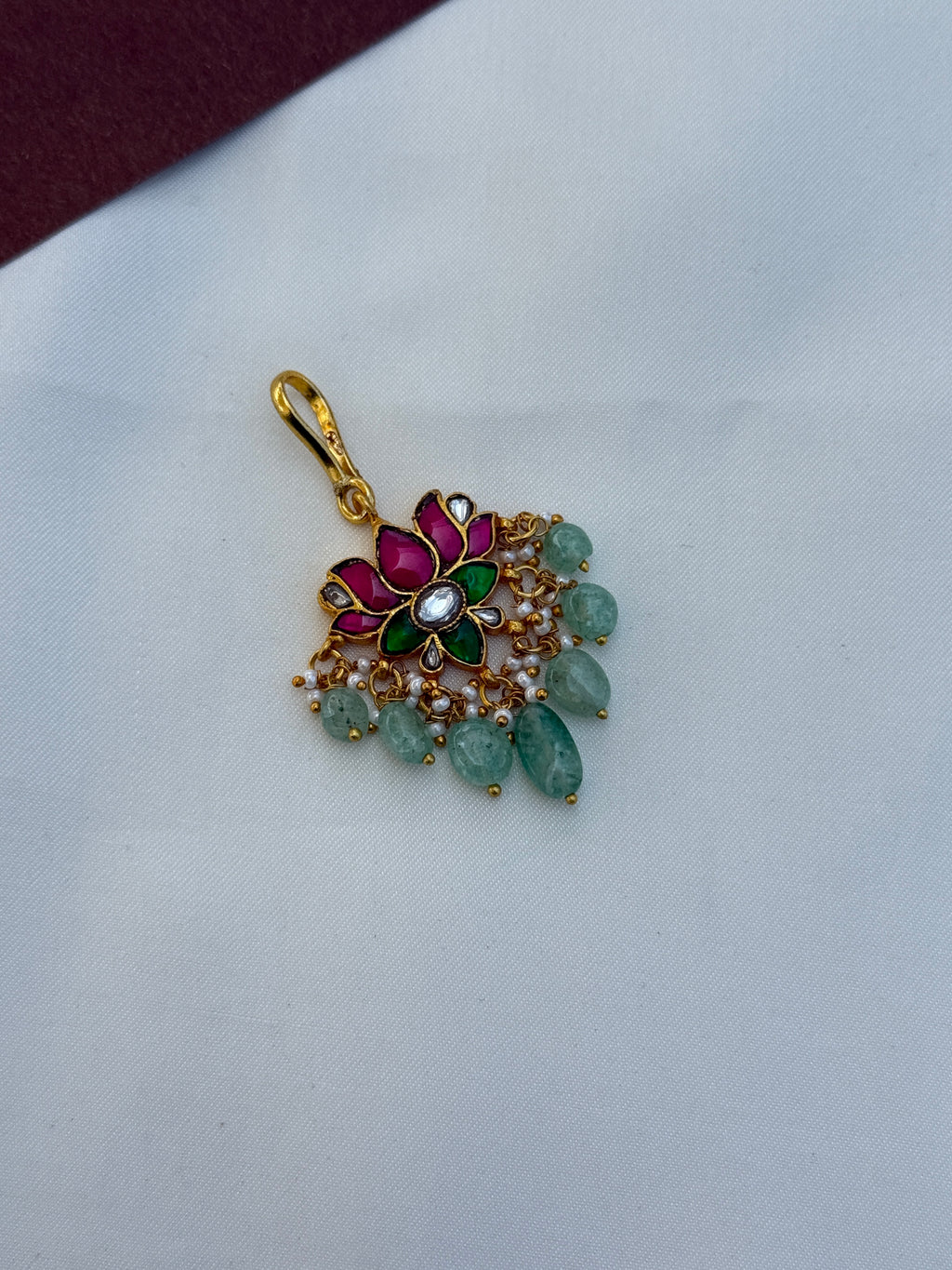 Tk707 jadau kundan lotus tikka