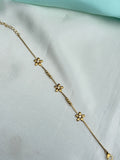Ab615 anti tarnish flowers 7.5 inches 2.6 to 2.8 size adjustable chain bracelet