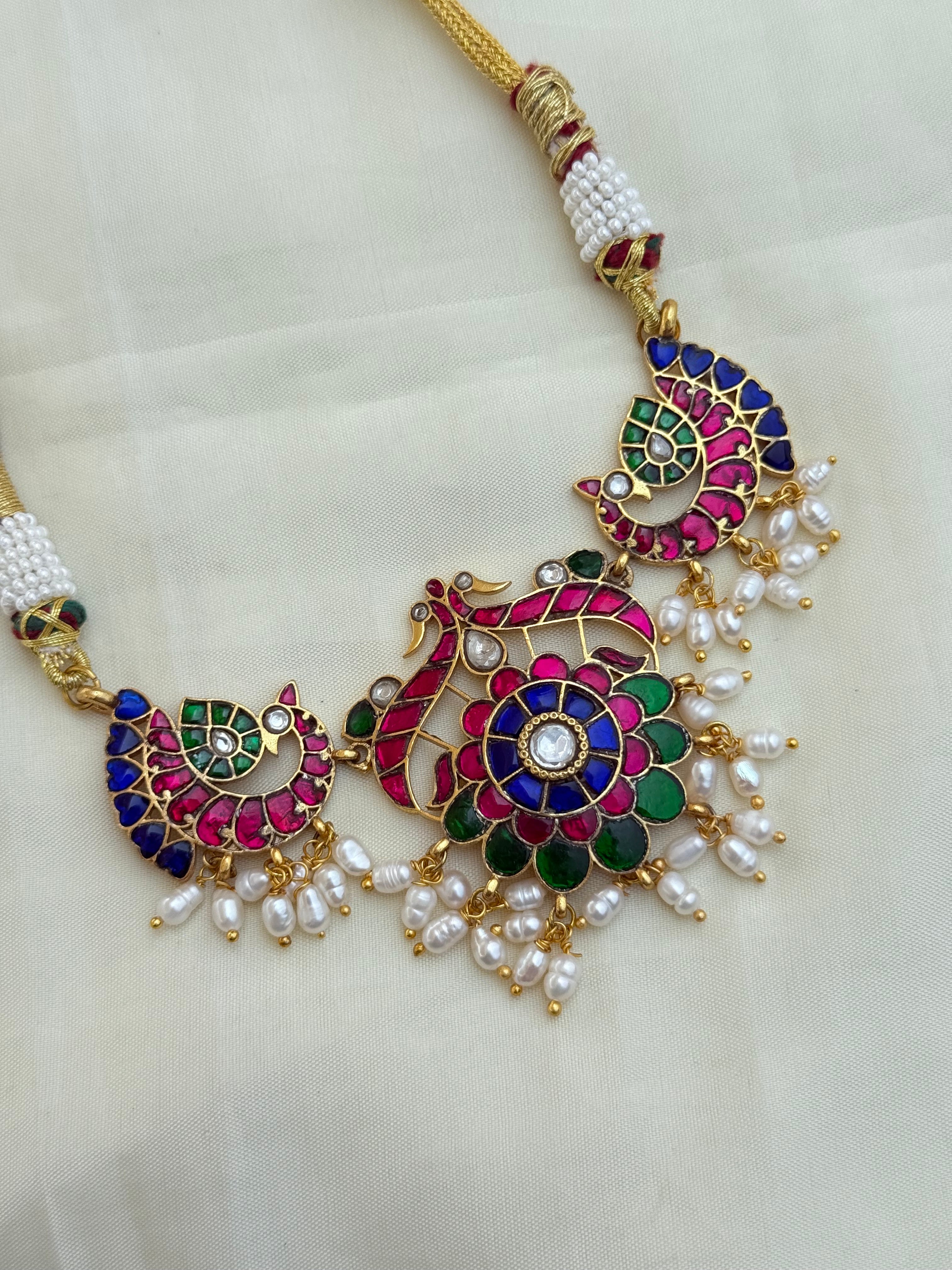 Jk007 rice pearls jadau kundan choker