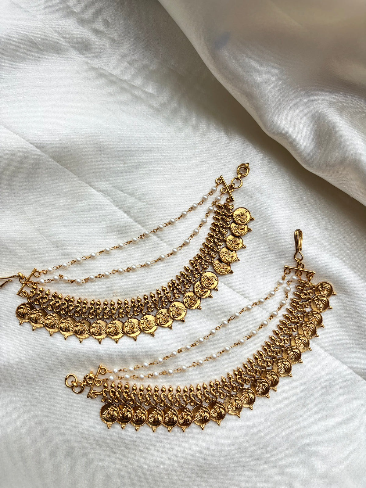 3 layers pearls and kasu Chempaswaralu ch243
