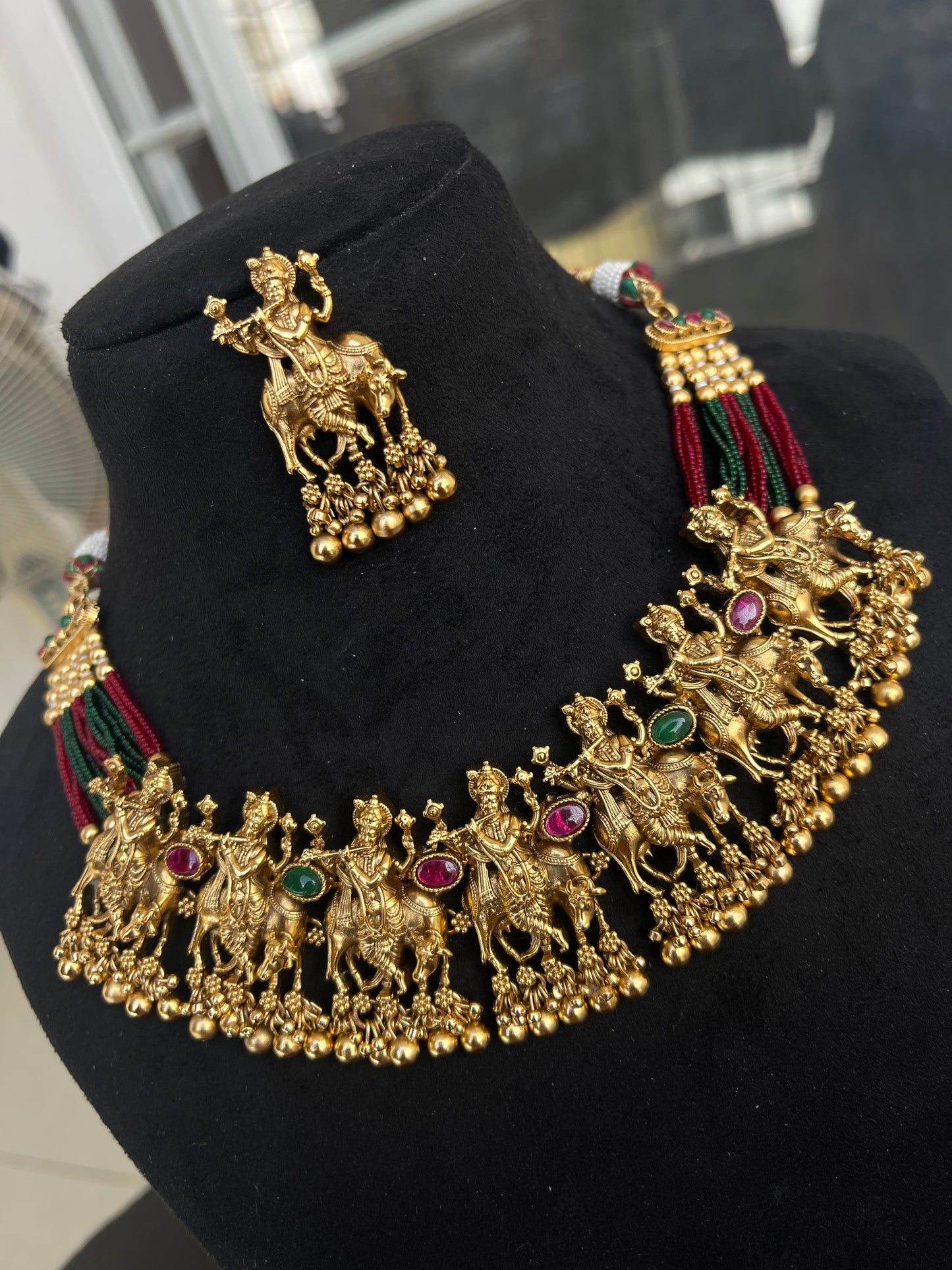 Standing lord Krishna Choker with Earrings