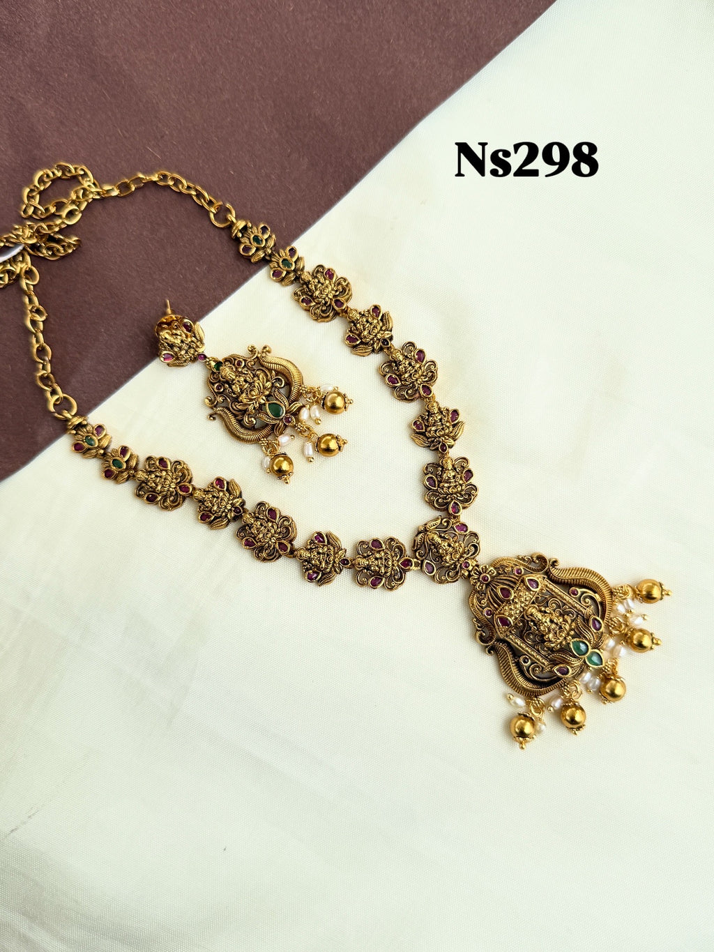 Ns298 budget friendly Lakshmi Devi neckset suits for kids and adults