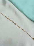 Ab633 anti tarnish flower stones gold balls 8.5 inches 2.8 to 2.10 adjustable chain bracelet