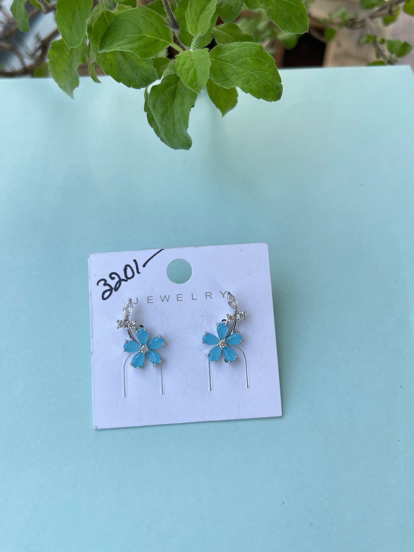 Silver flower studs