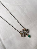 Dual peacock Victorian single line short blackbeads