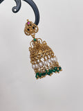 Lakshmi Devi green pearl butta