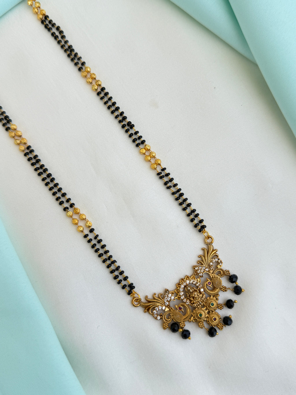 Bb135 lakshmidevi matt finishing 26 inches 2 layers blackbeads