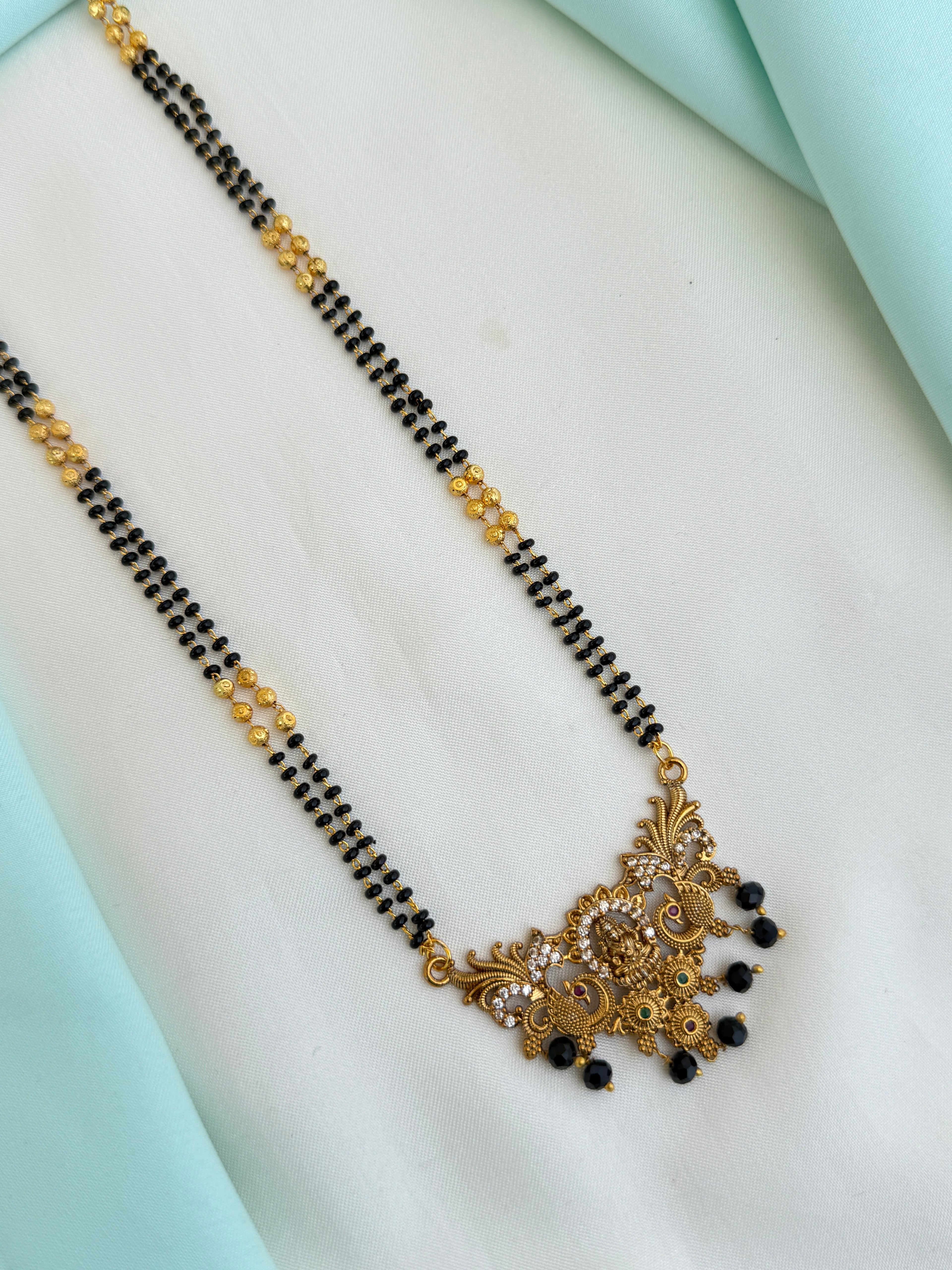 Bb135 lakshmidevi matt finishing 26 inches 2 layers blackbeads
