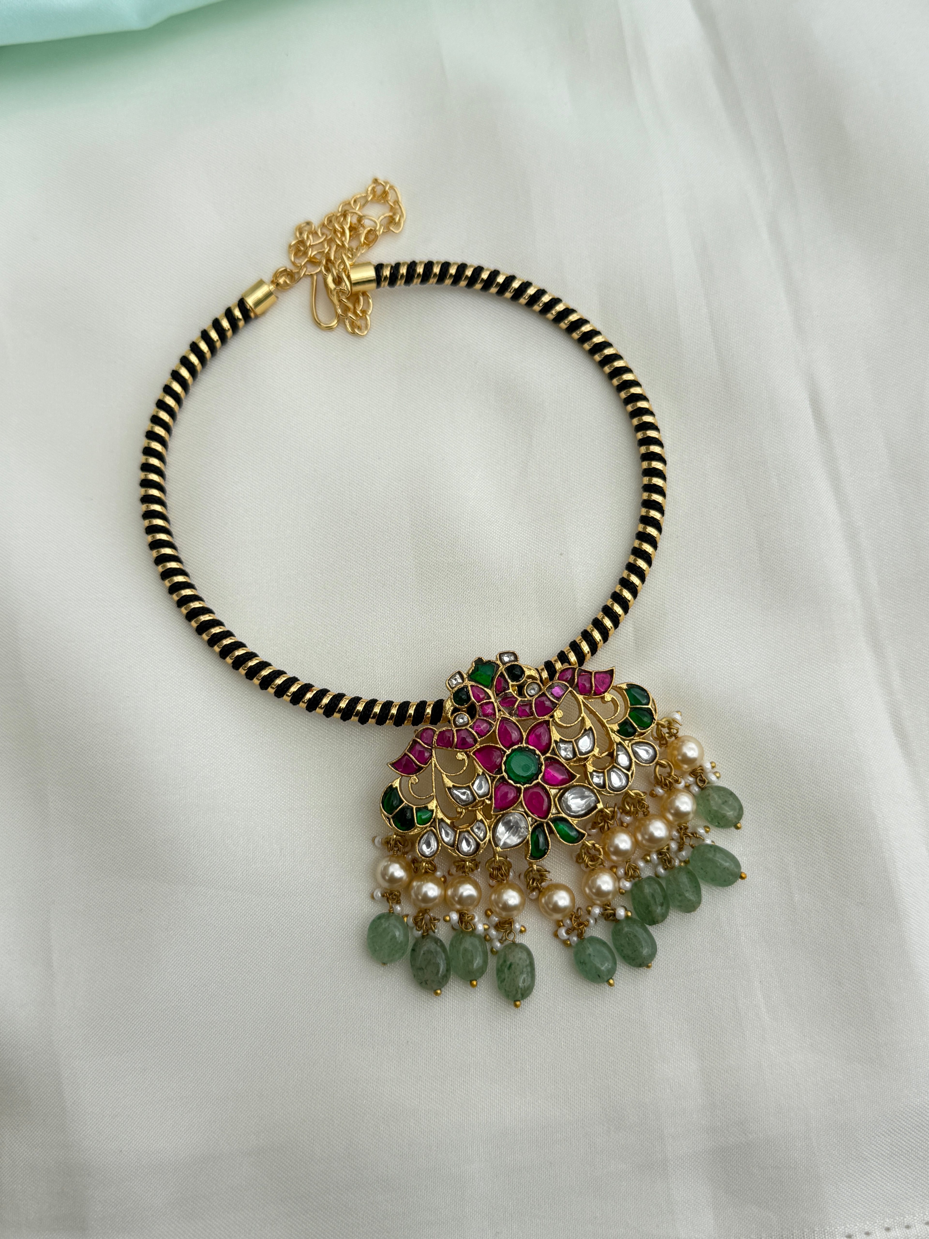 Hs022 hasli with jadau kundan pendent