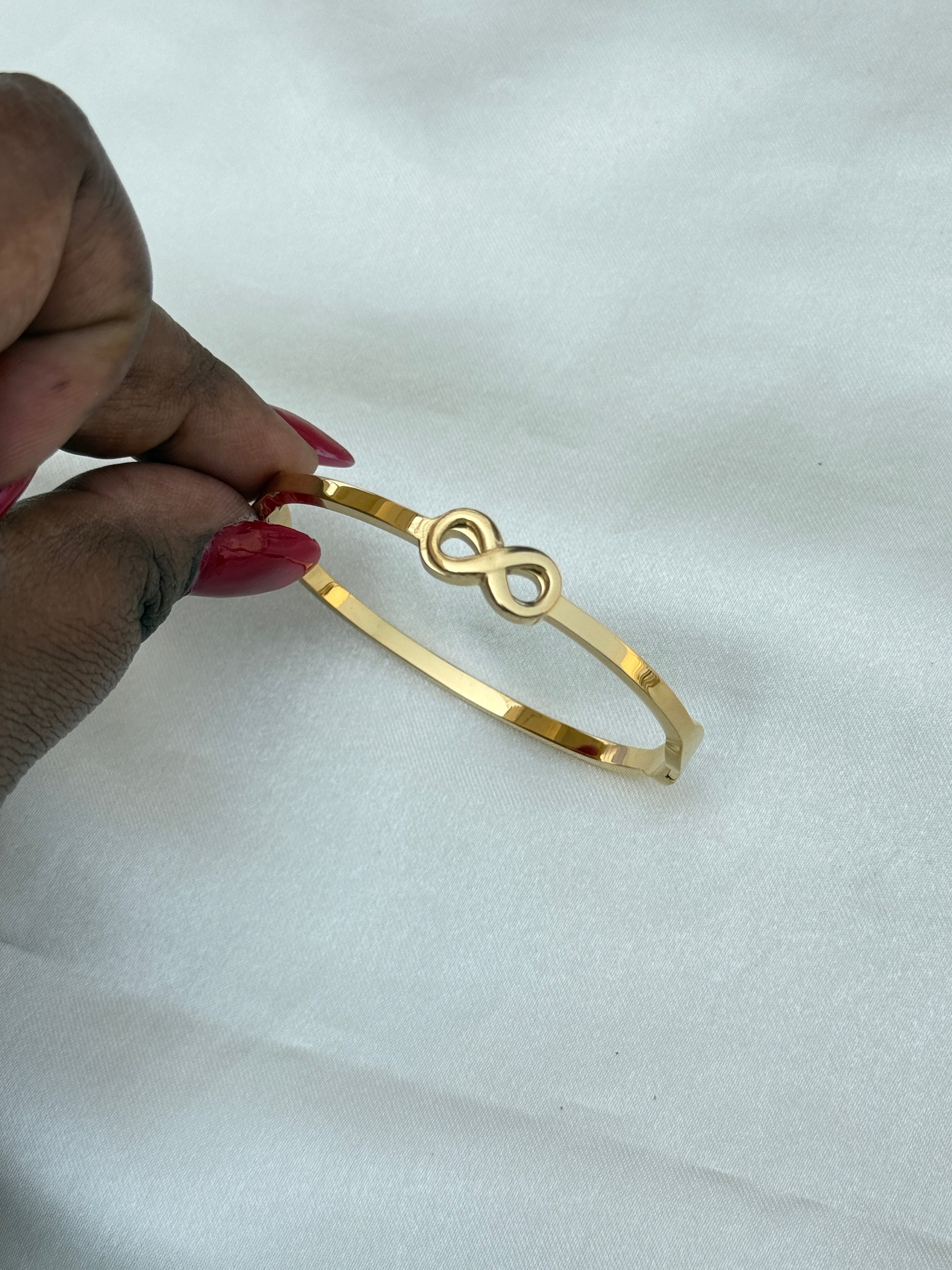 Ab071 anti tarnish infinity  openable kada bracelet suits for 2-0,2-2 size
