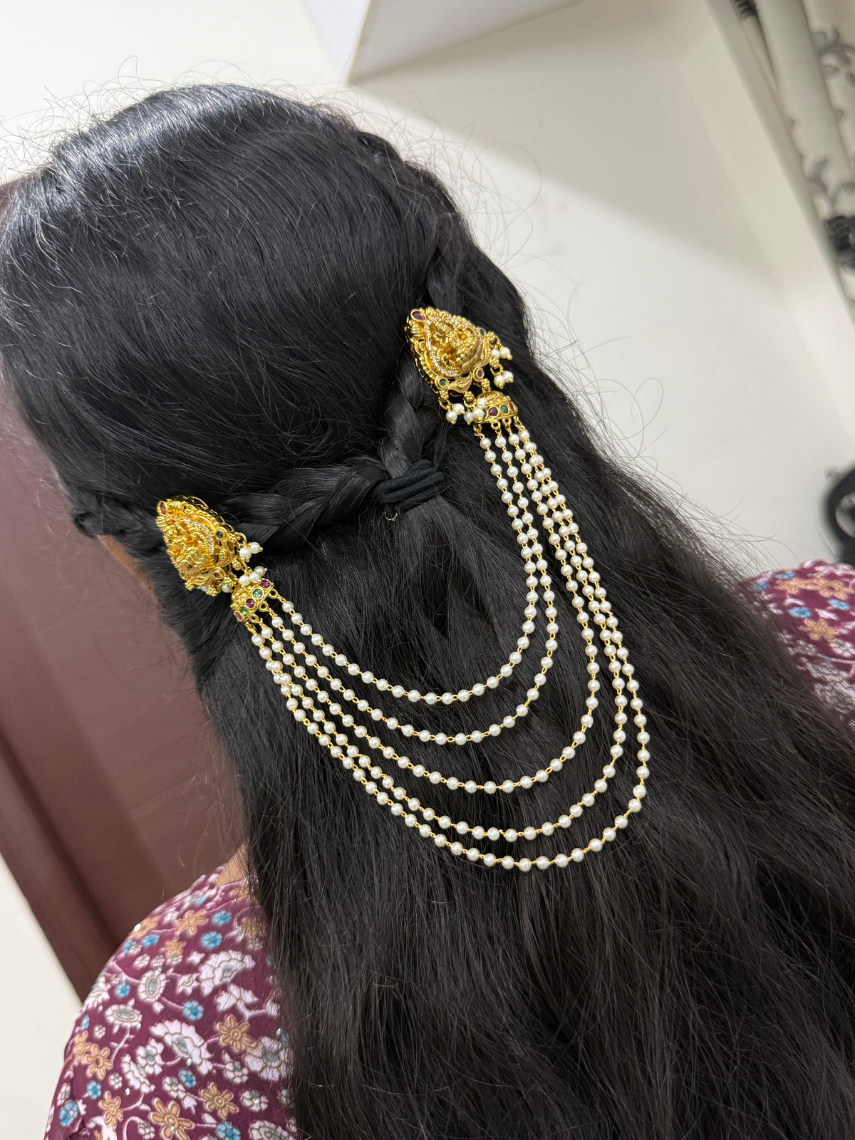 Lakshmidevi kemp stones butta with 5 layers jada Billa jd009