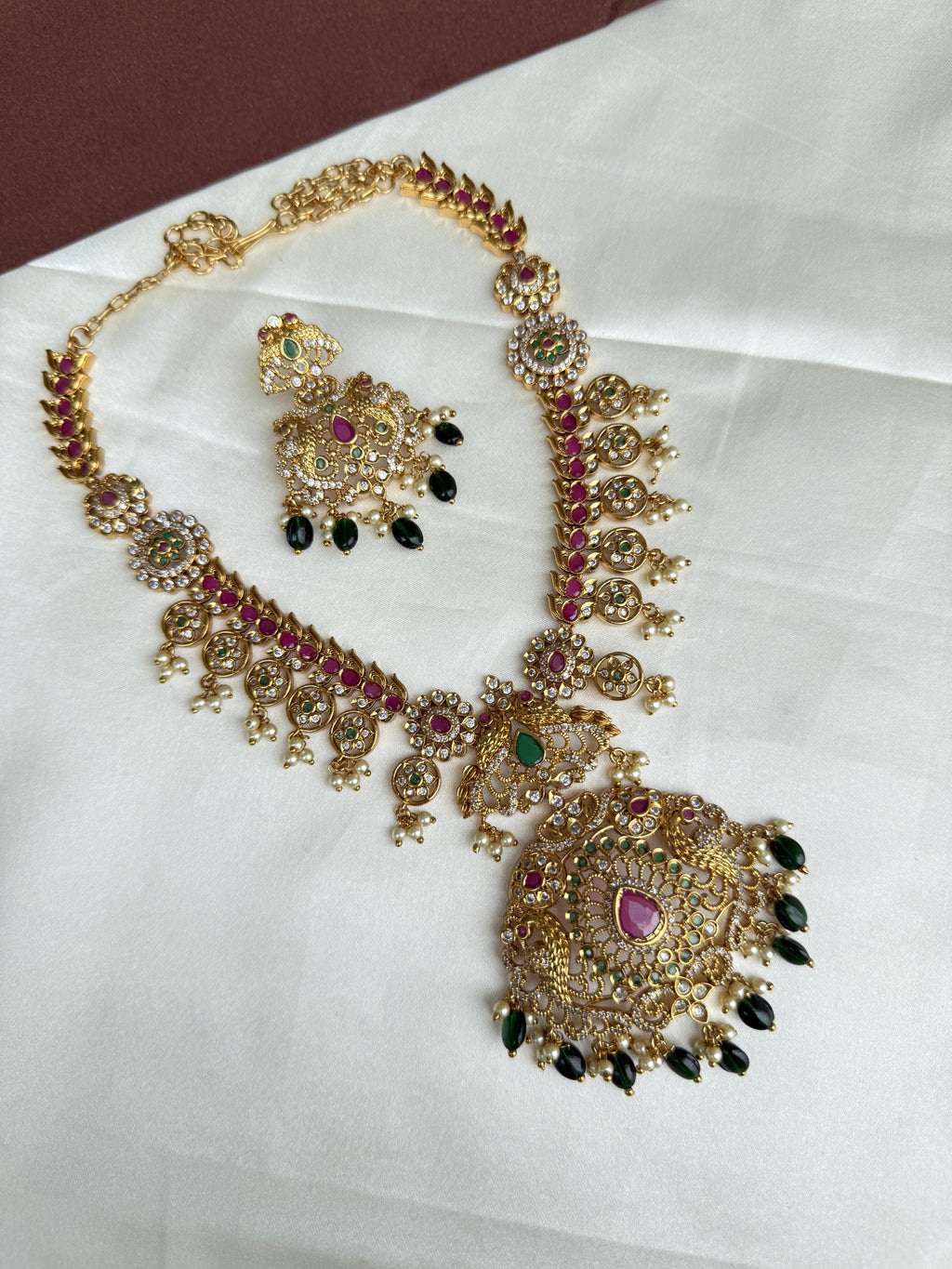 Lh2018 multi cz kemp stone 3/4th neckset
