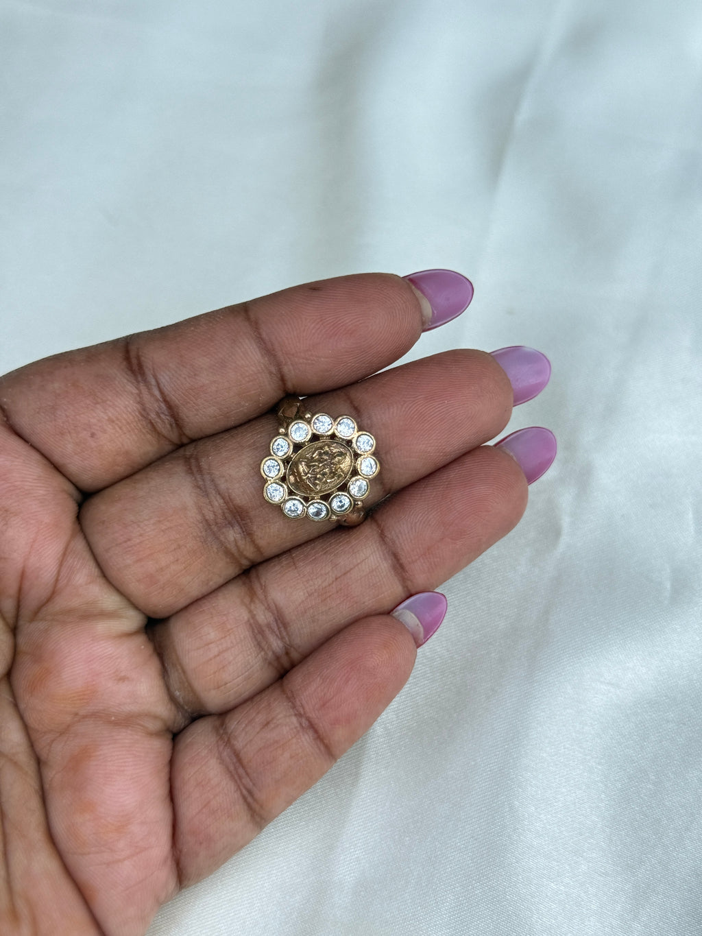 Rg073 panchaloham unpolished Lakshmi Devi finger ring