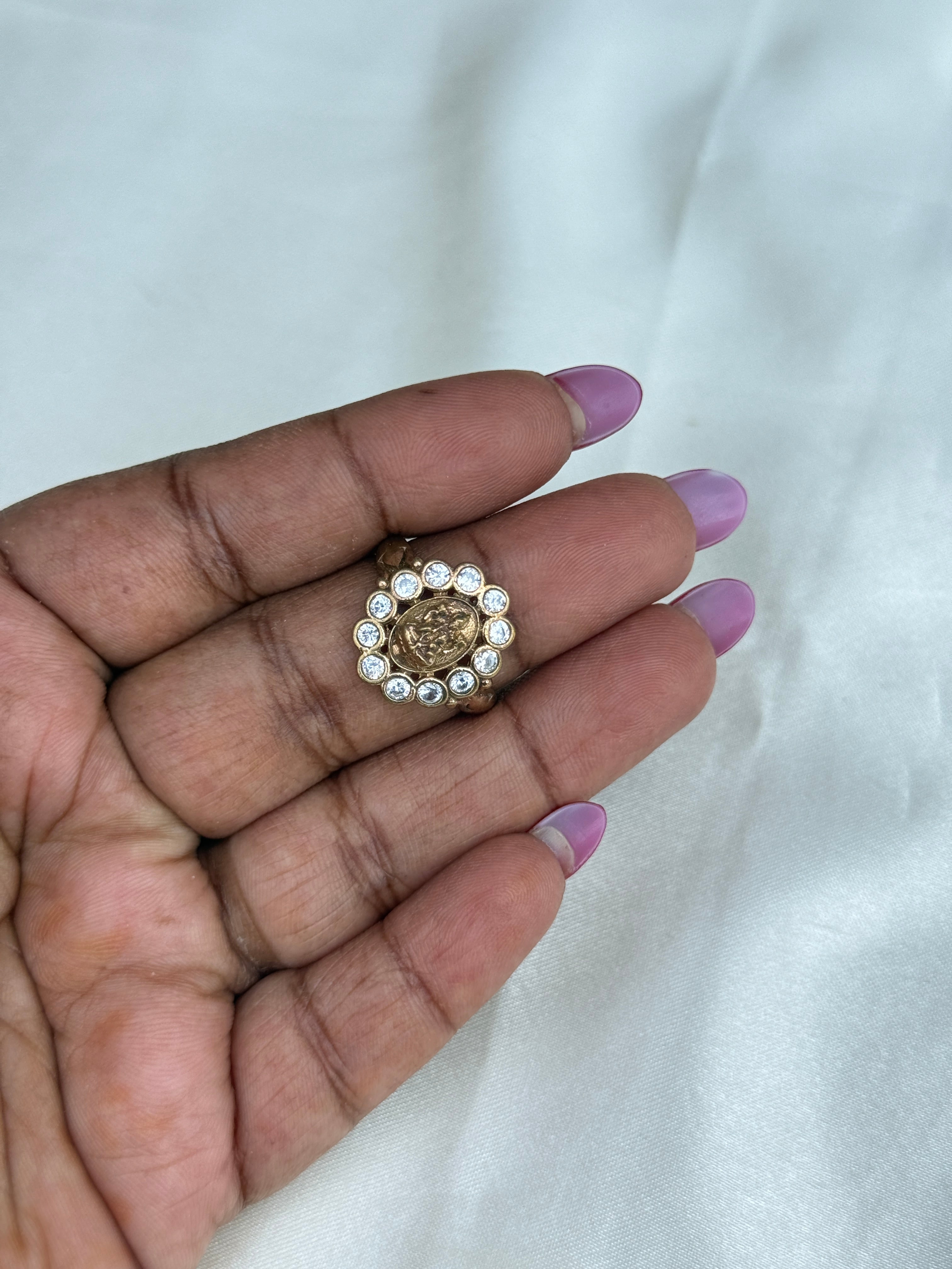 Rg073 panchaloham unpolished Lakshmi Devi finger ring