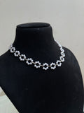 Budget friendly silver circle pearl neckset