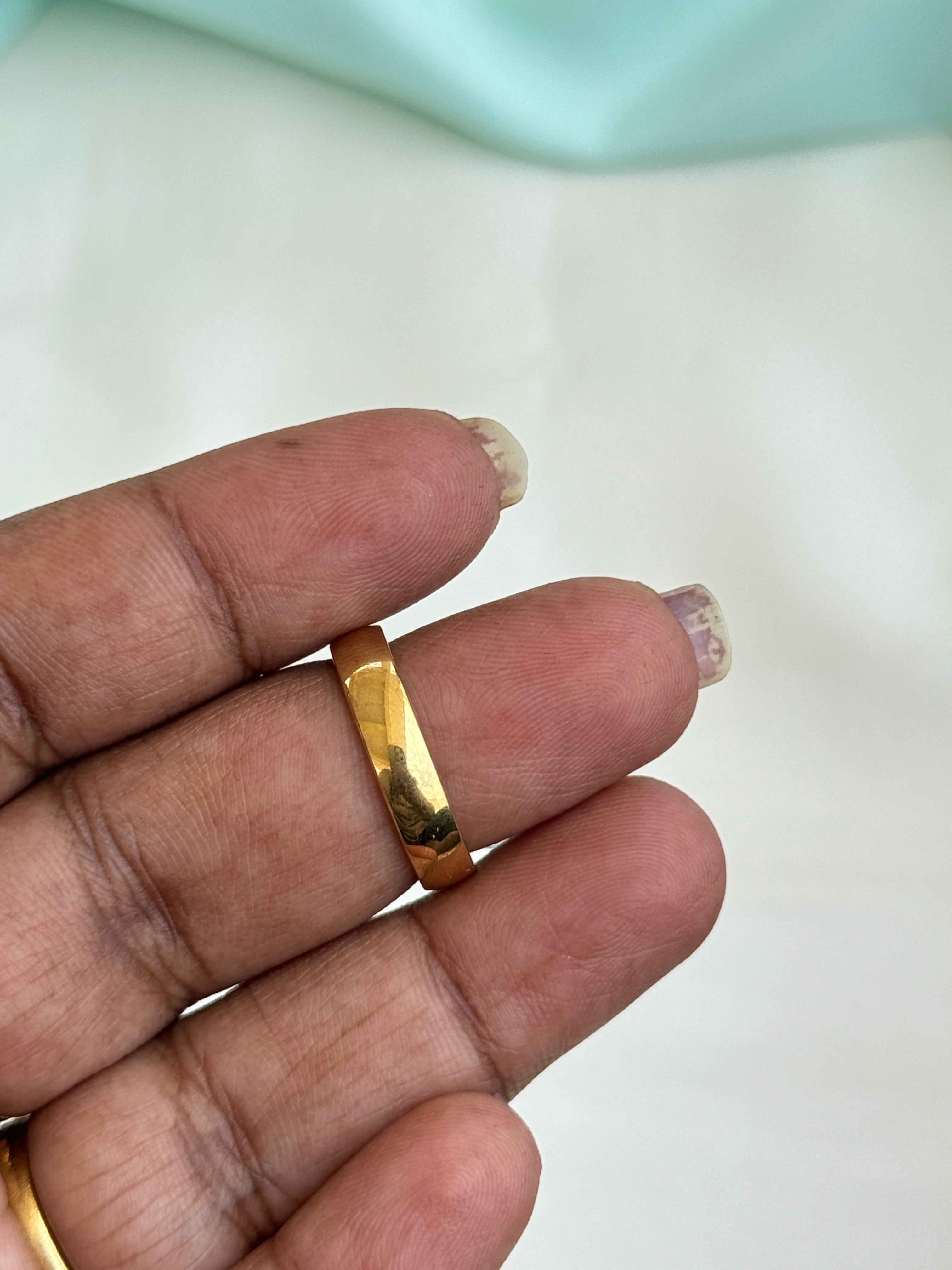 Rg091 anti tarnish plain finger rings