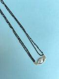 2lines short size evileye Black Beads BB1641