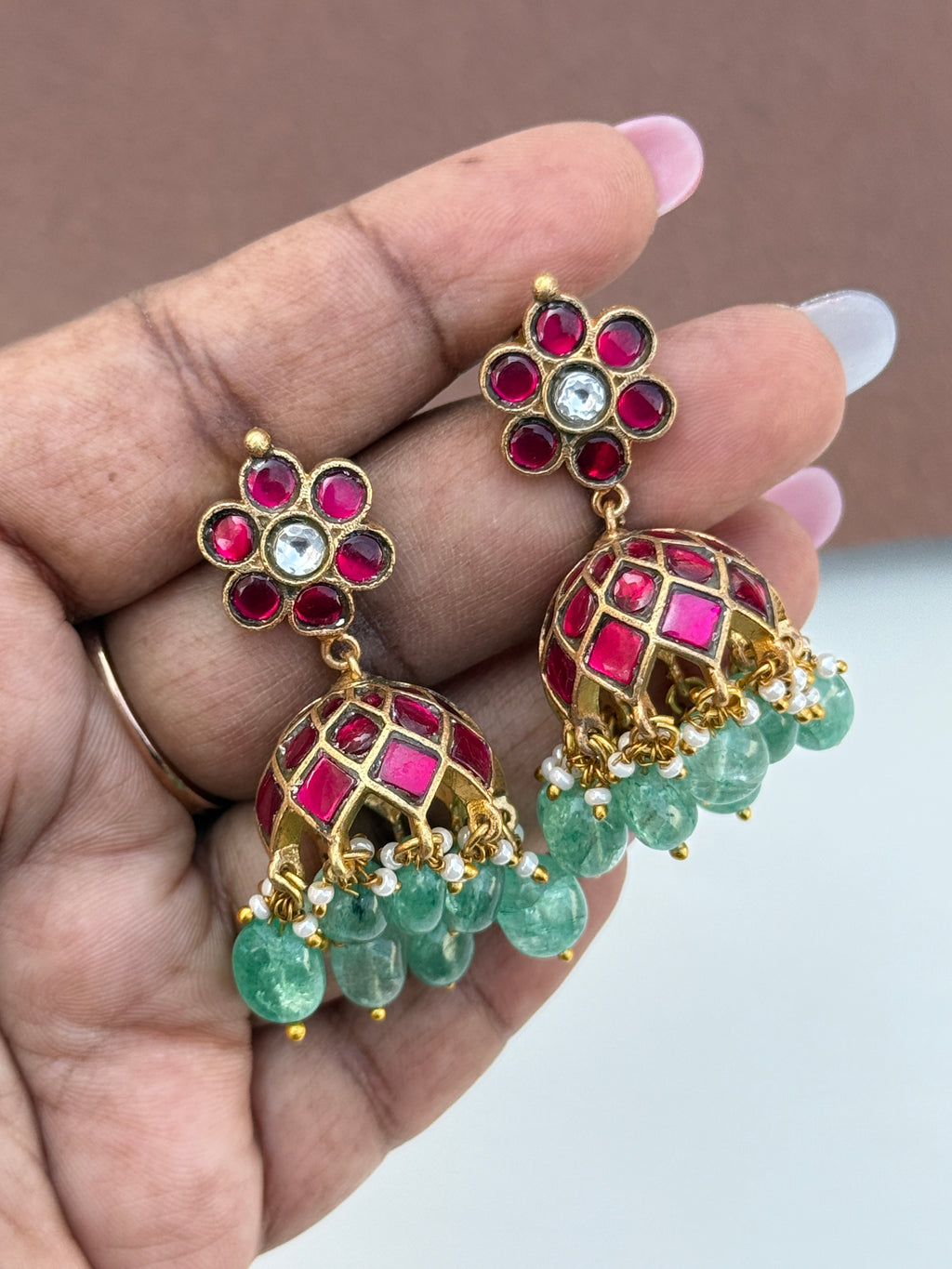 Er169  jadau kundan butta earrings