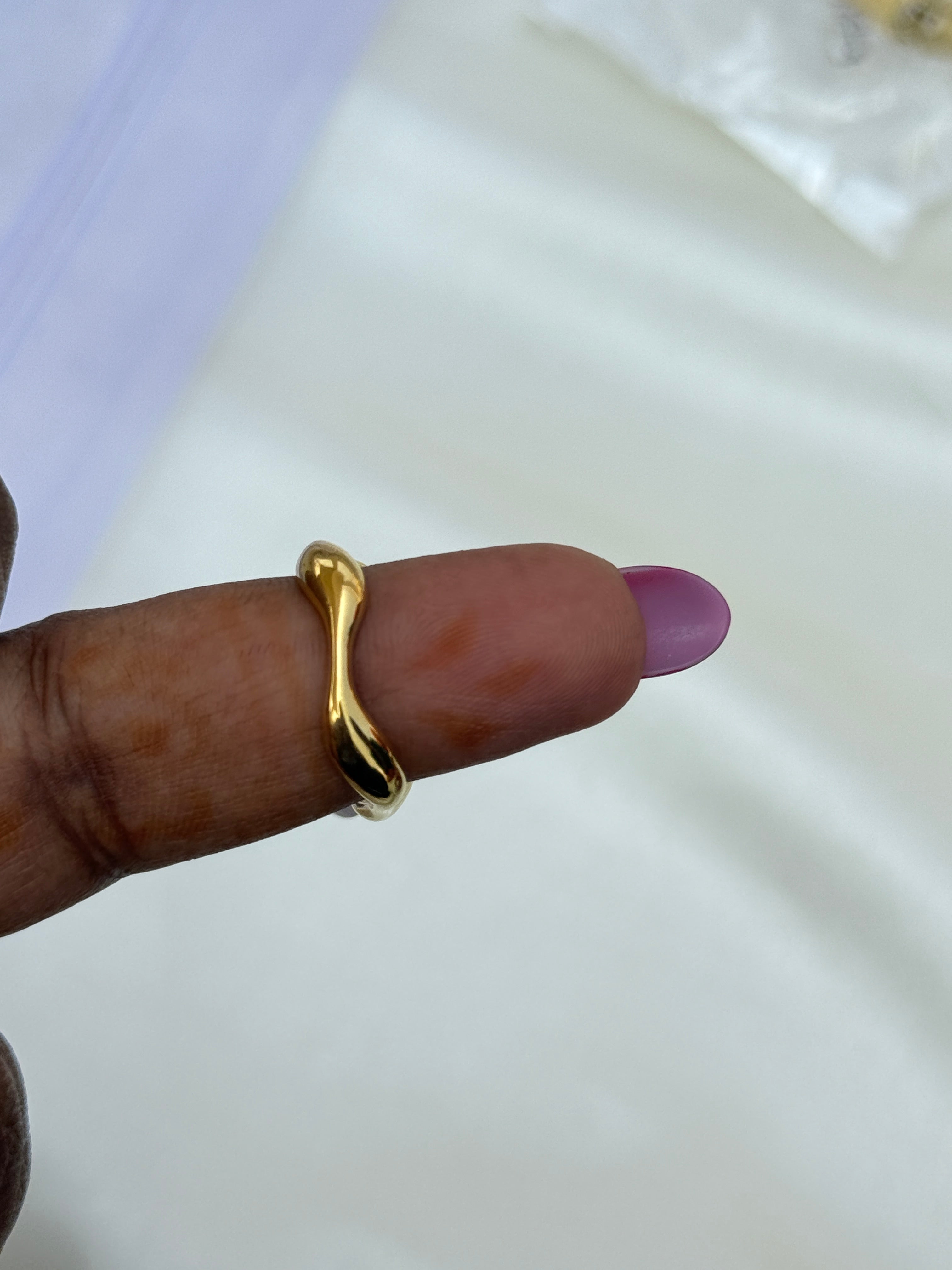 Rg062 anti tarnish square shap finger ring